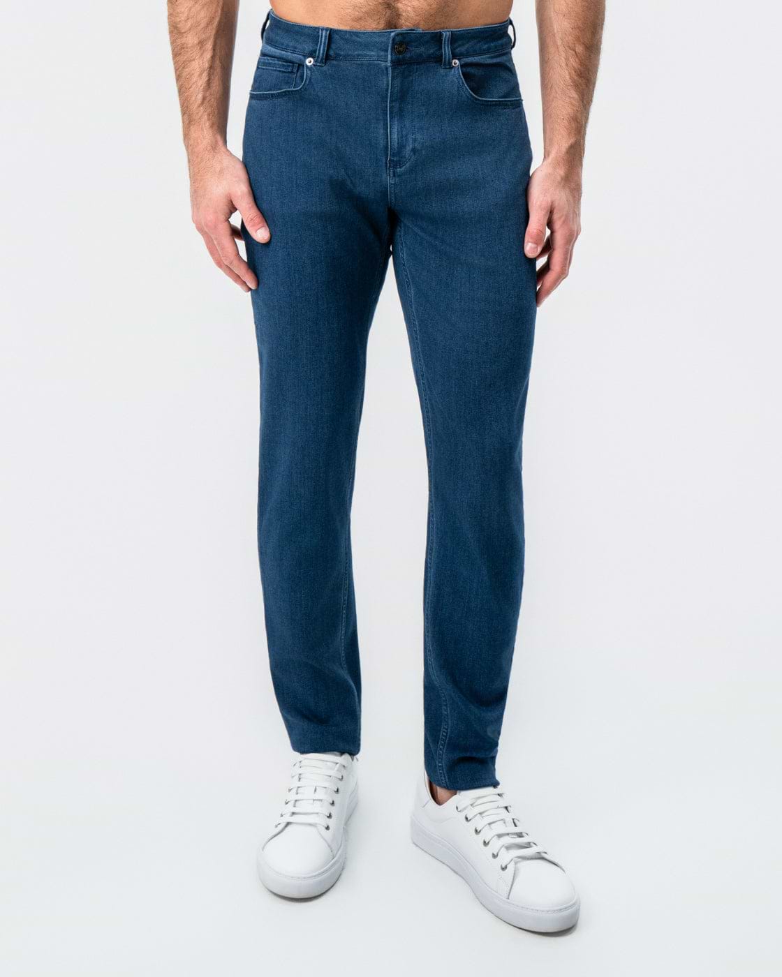 Athletic Fit Stretch Jeans - Mid Blue