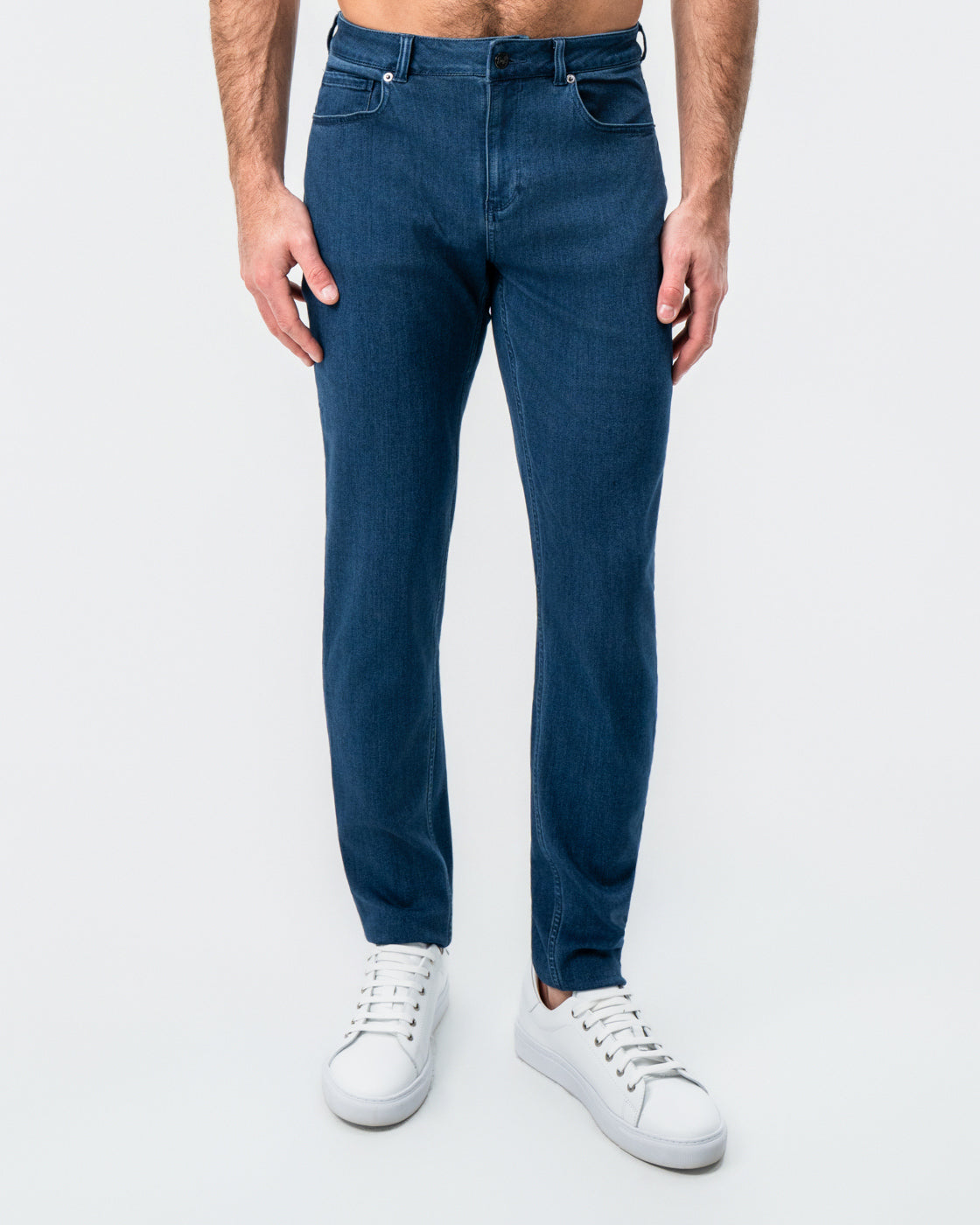 Athletic Fit Stretch Jeans - Mid Blue