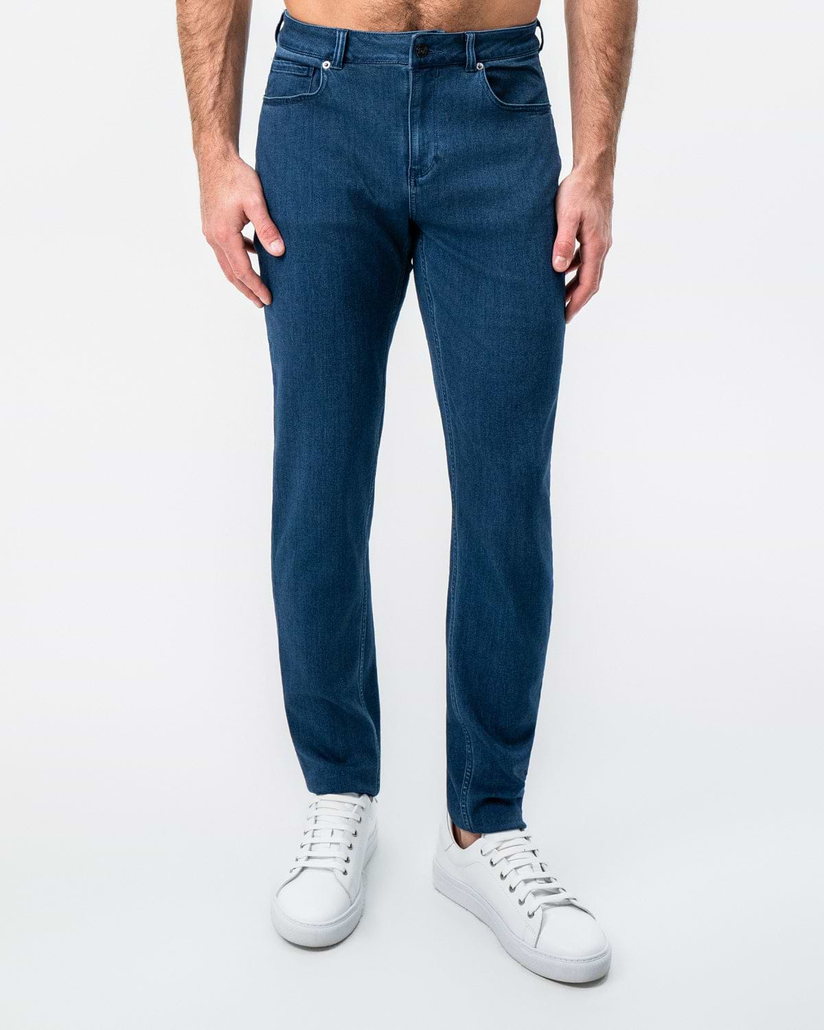 Athletic Fit Stretch Jeans - Mid Blue