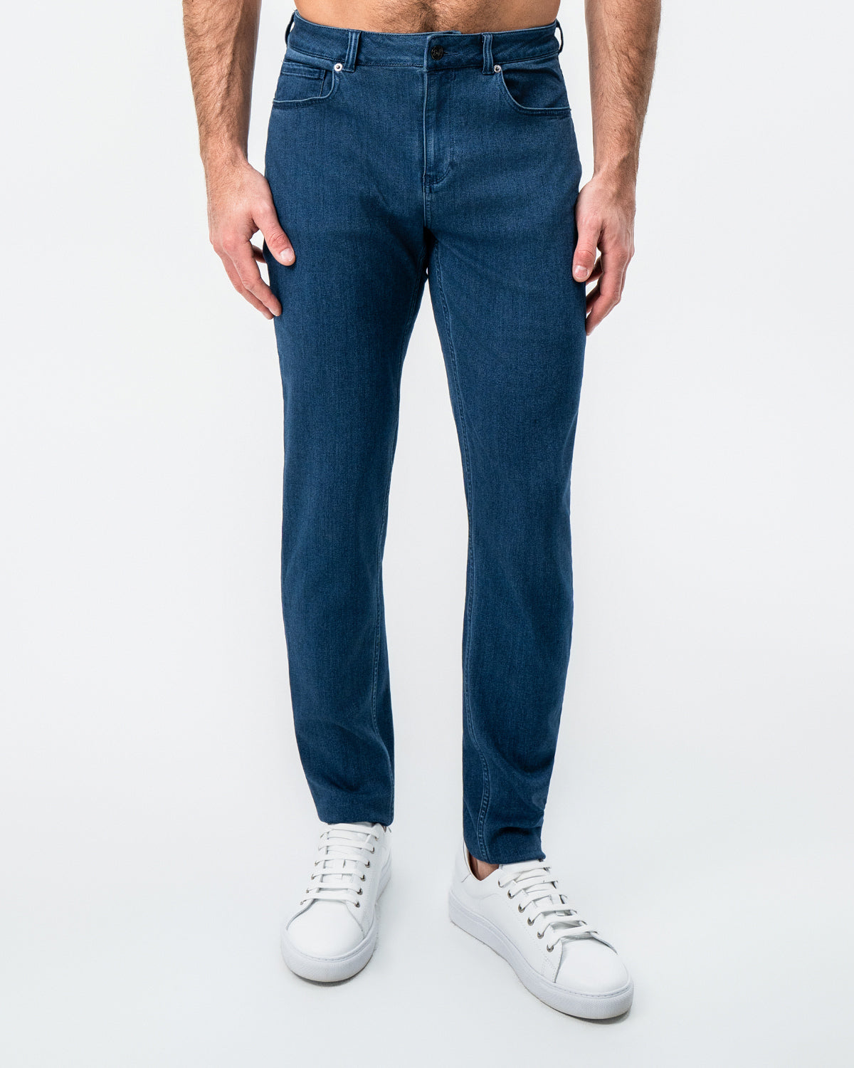 Athletic Fit Stretch Jeans - Mid Blue