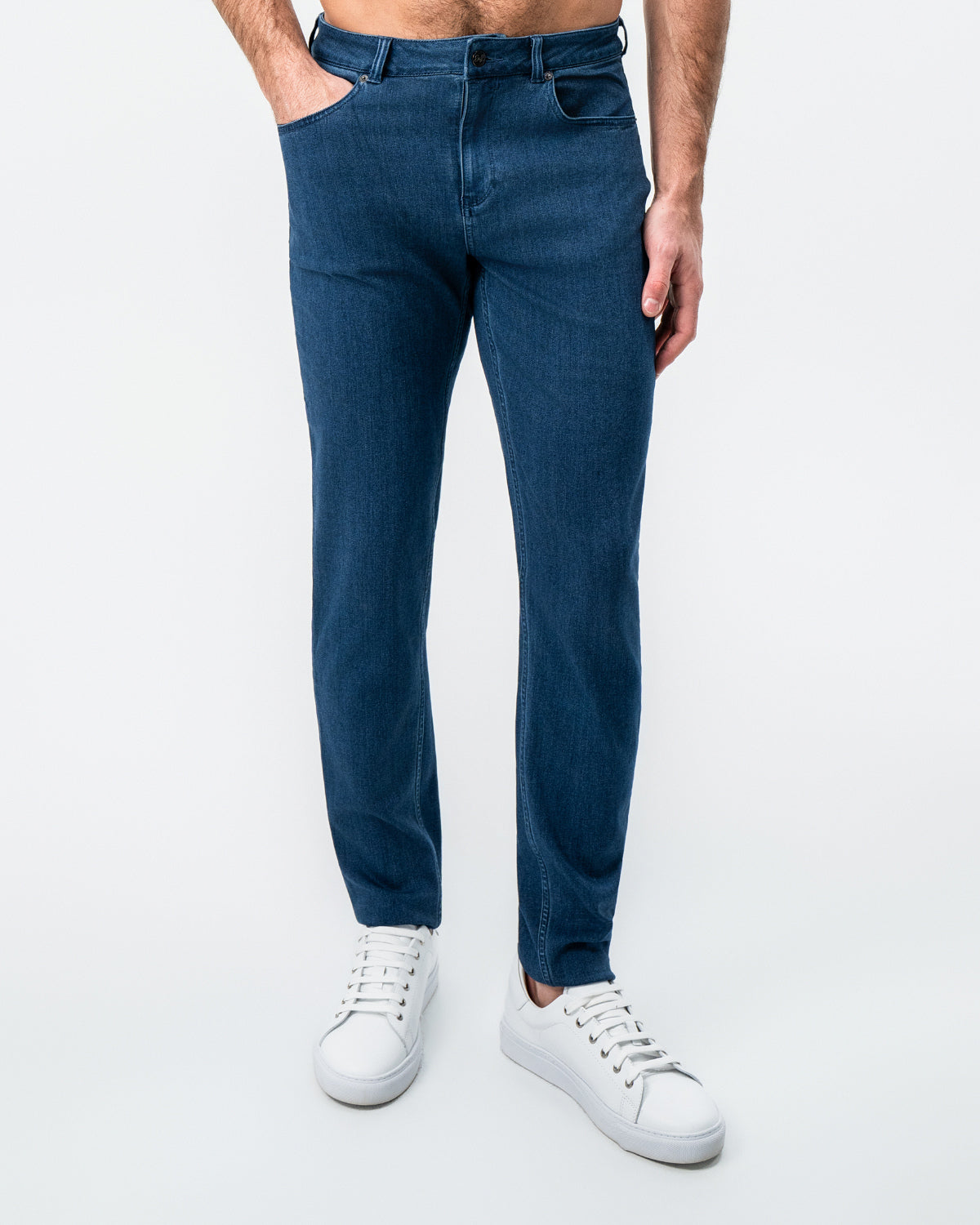 Athletic Fit Stretch Jeans - Mid Blue