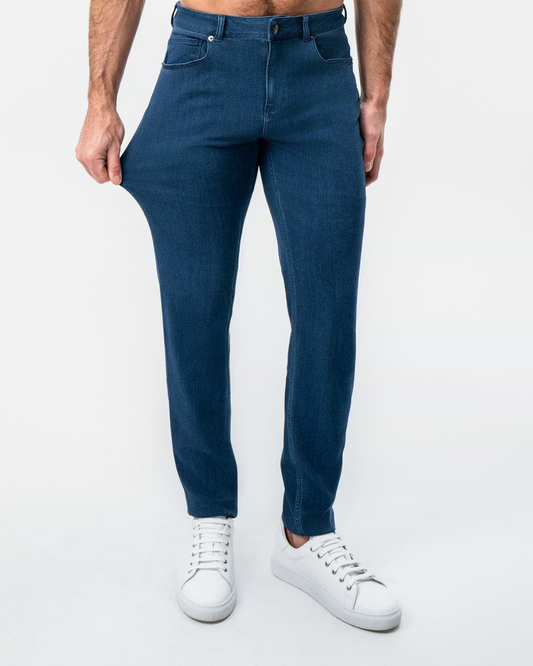 Athletic Fit Stretch Jeans - Mid Blue
