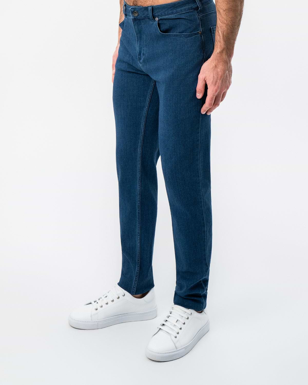 Athletic Fit Stretch Jeans - Mid Blue