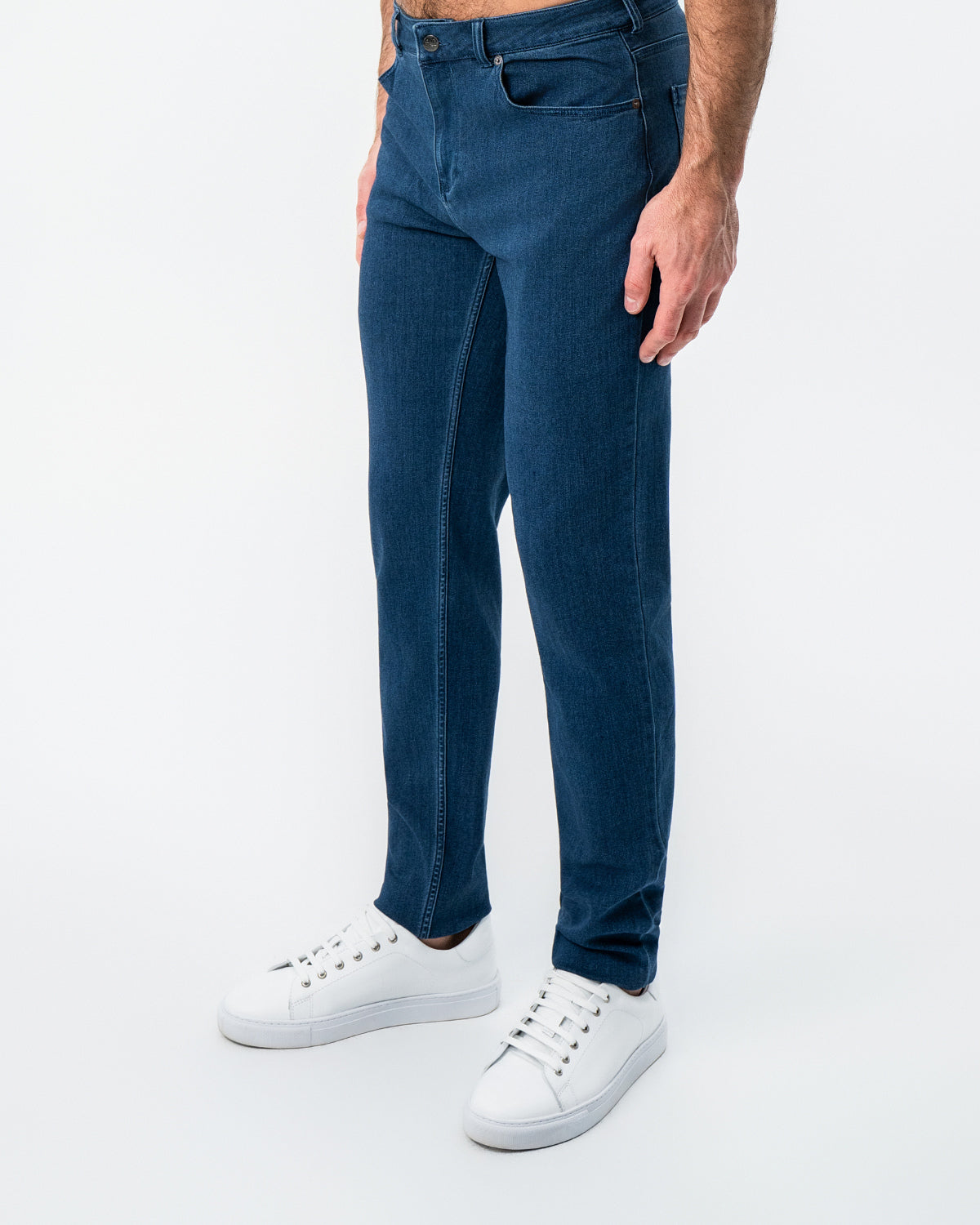 Athletic Fit Stretch Jeans - Mid Blue