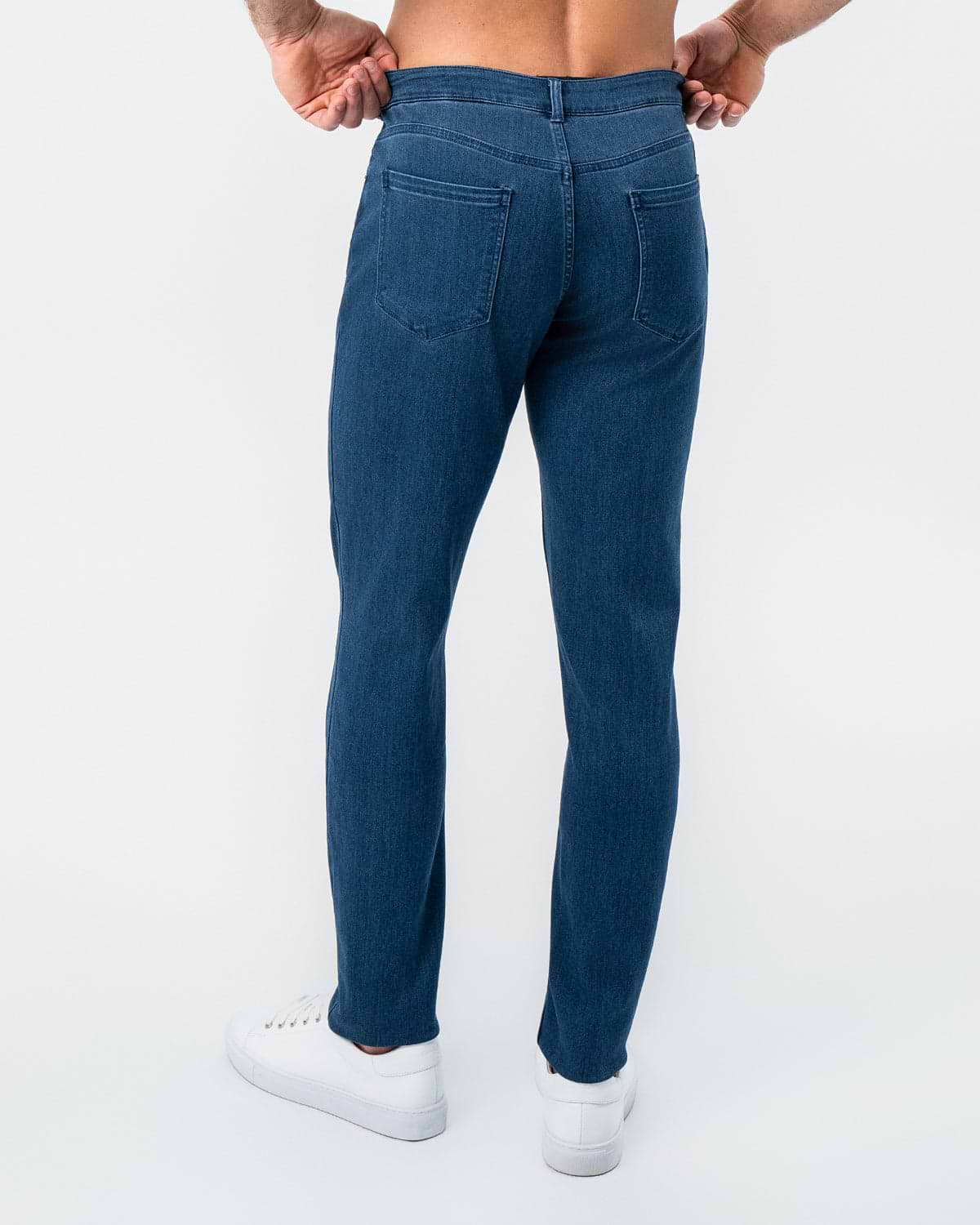 Athletic Fit Stretch Jeans - Mid Blue