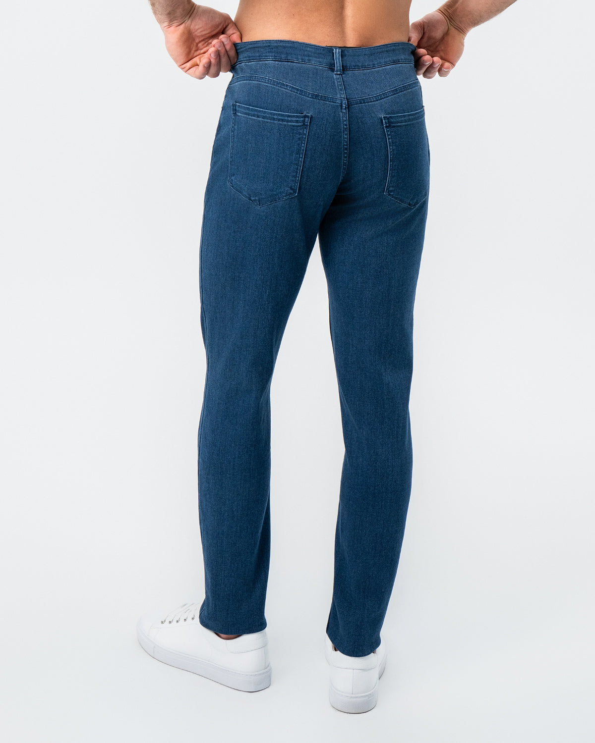Athletic Fit Stretch Jeans - Mid Blue