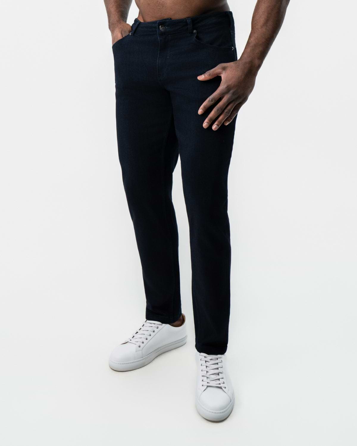 Athletic Fit Stretch Jeans - Navy