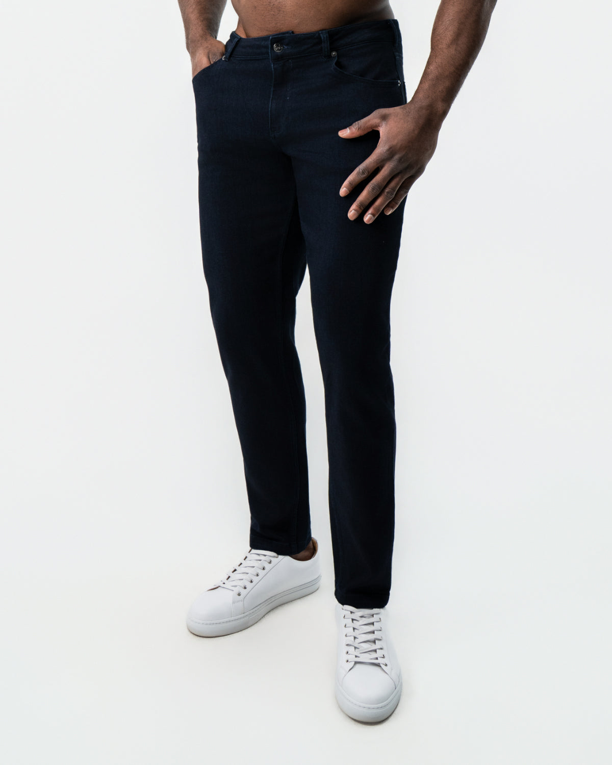 Athletic Fit Stretch Jeans - Navy