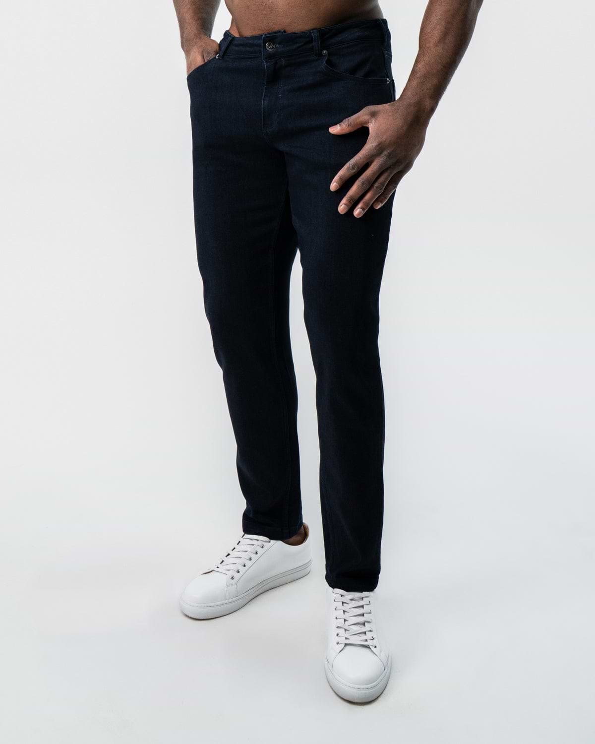 Athletic Fit Stretch Jeans - Navy