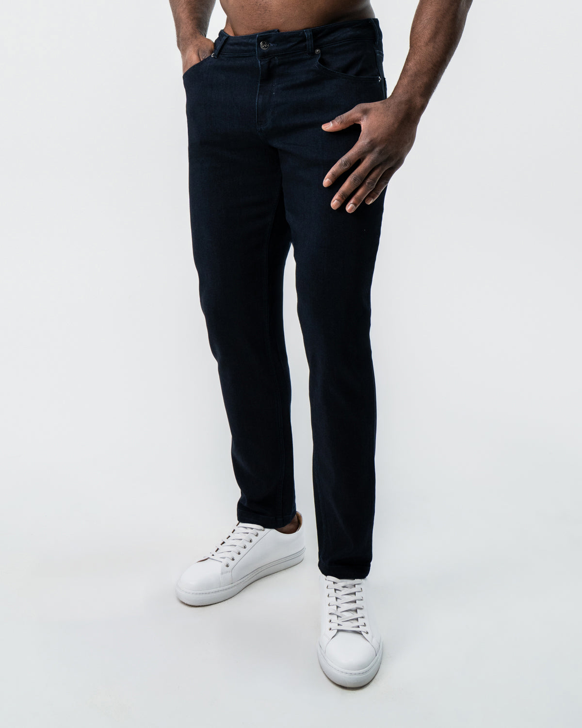 Athletic Fit Stretch Jeans - Navy