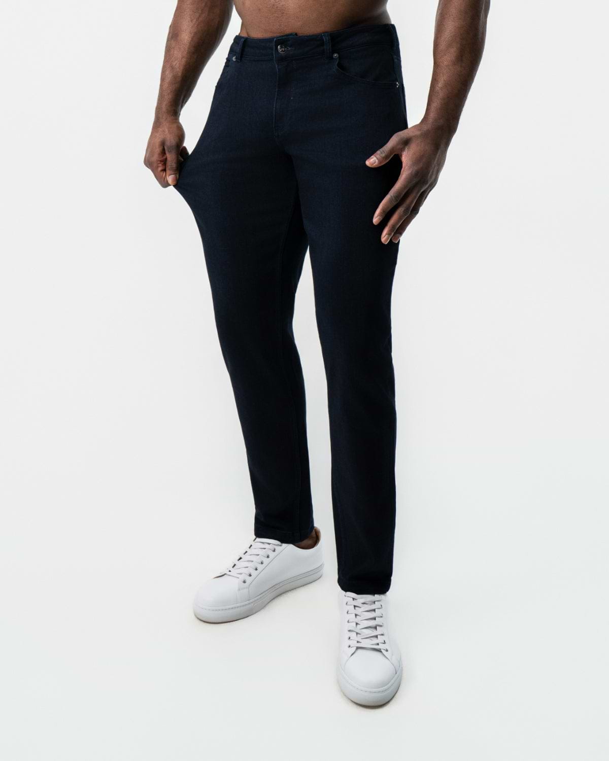 Athletic Fit Stretch Jeans - Navy