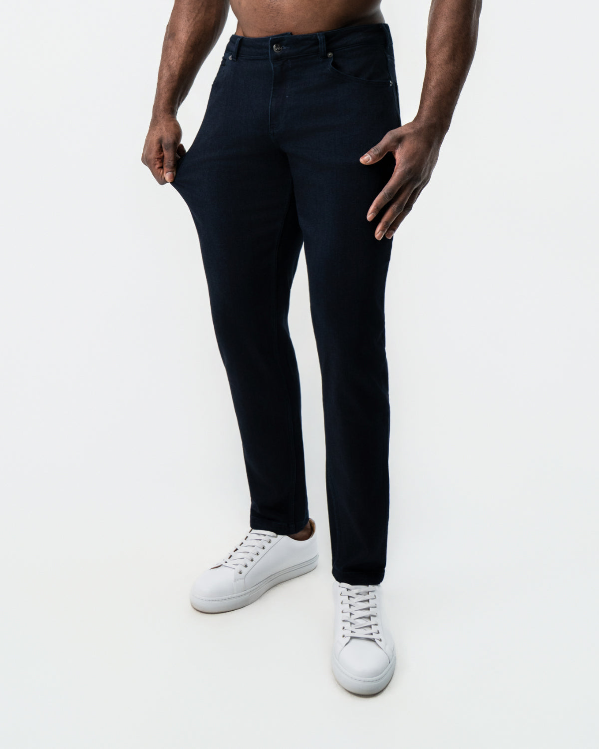 Athletic Fit Stretch Jeans - Navy