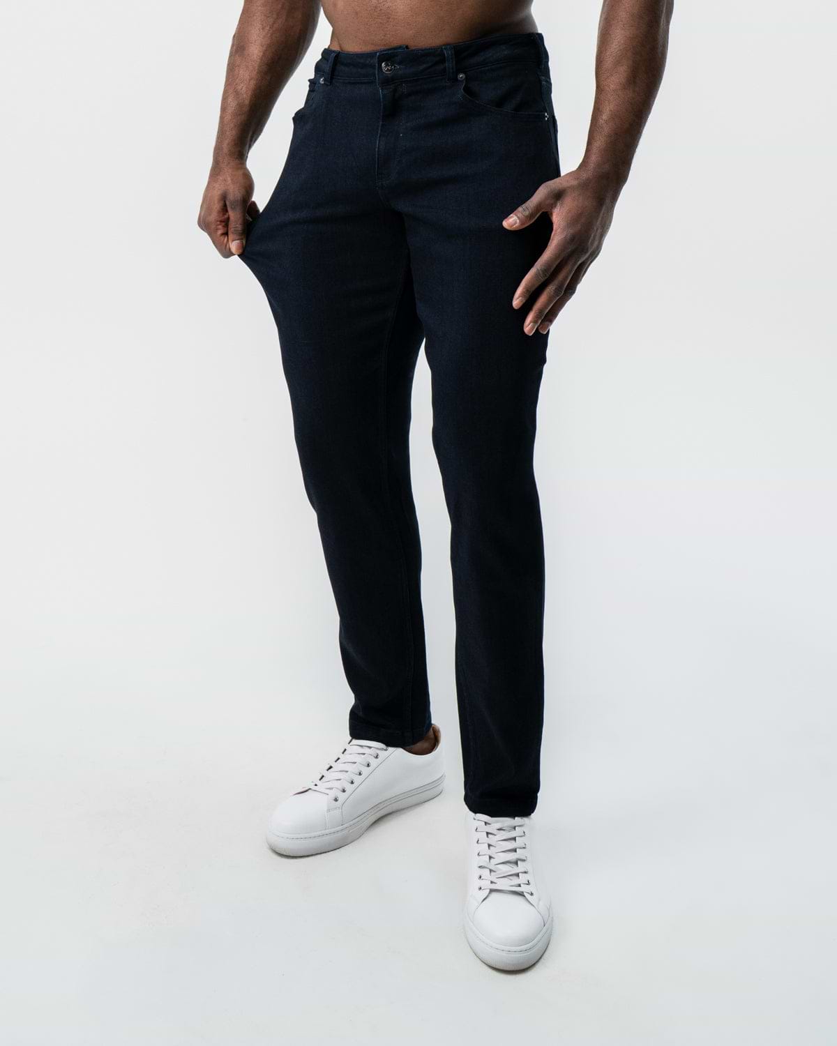 Athletic Fit Stretch Jeans - Navy