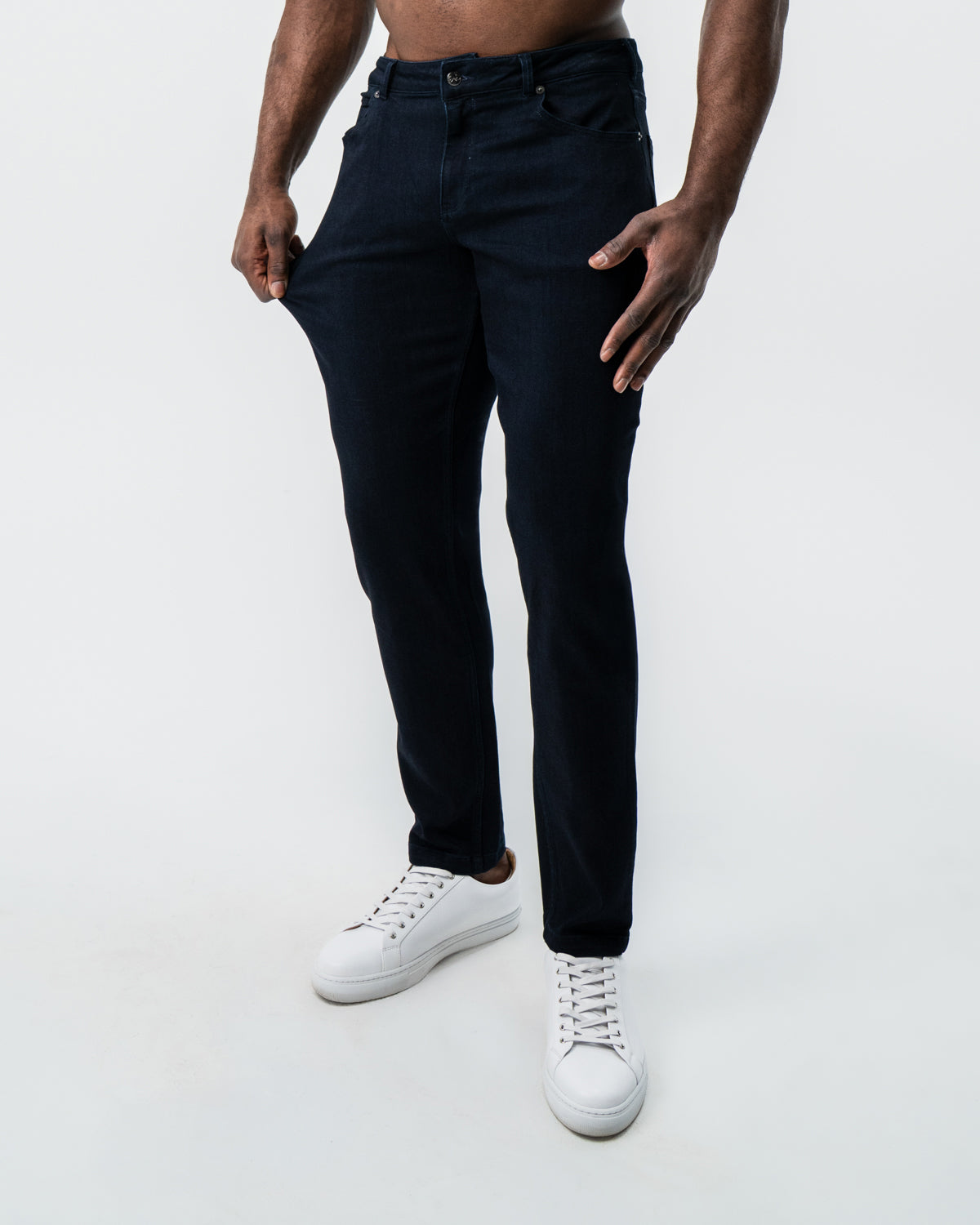Athletic Fit Stretch Jeans - Navy