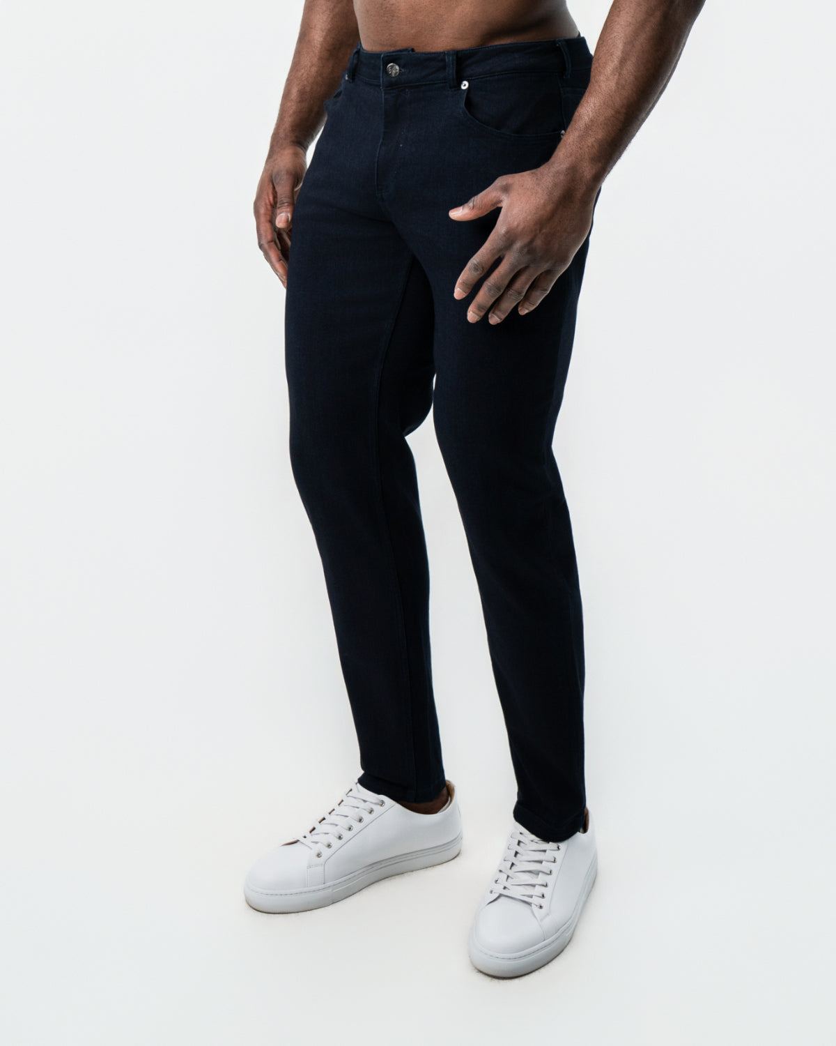 Athletic Fit Stretch Jeans - Navy