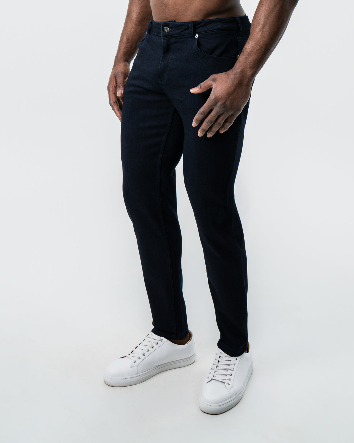Athletic Fit Stretch Jeans - Navy
