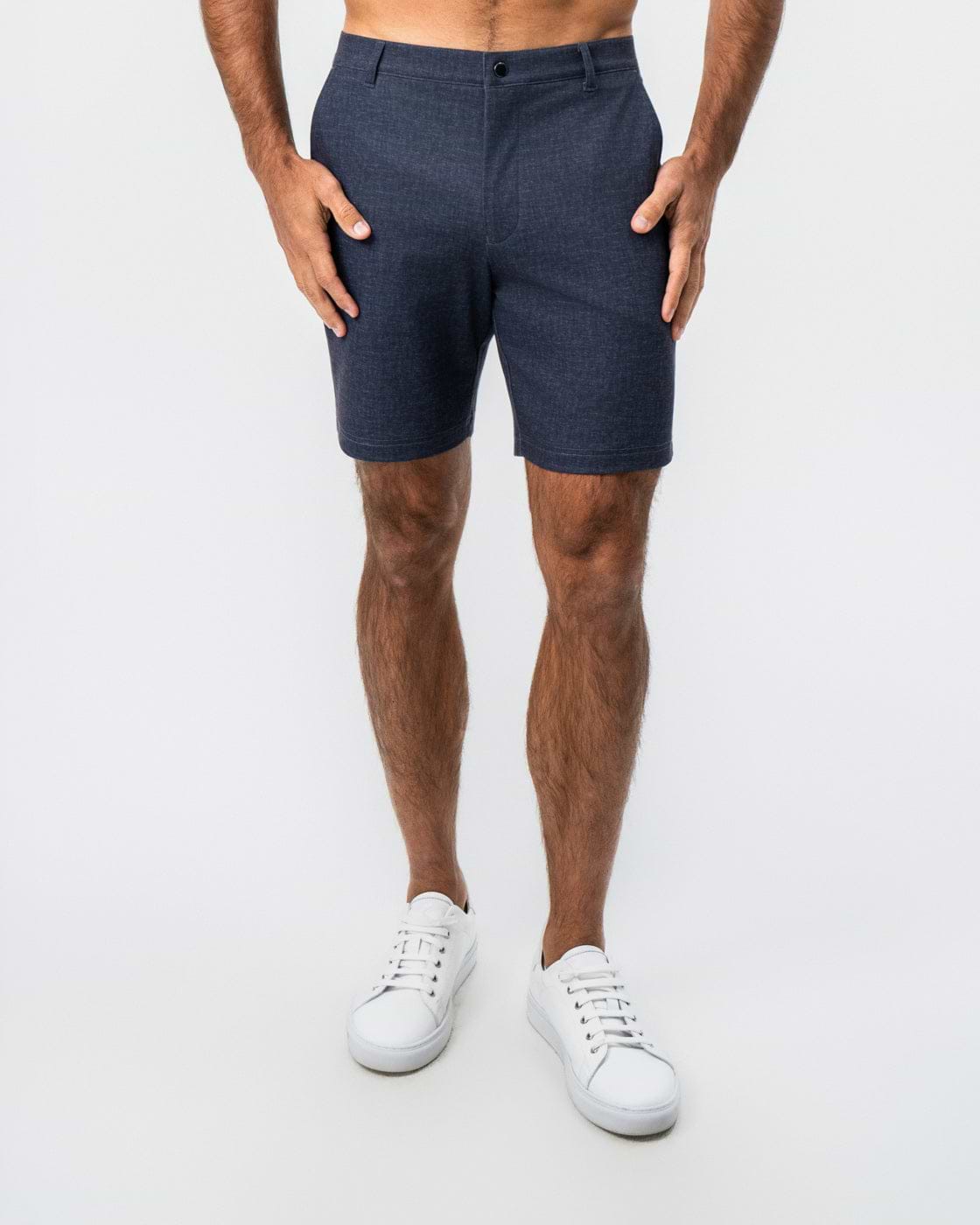 Brushed Athletic Fit Short - Textured Navy