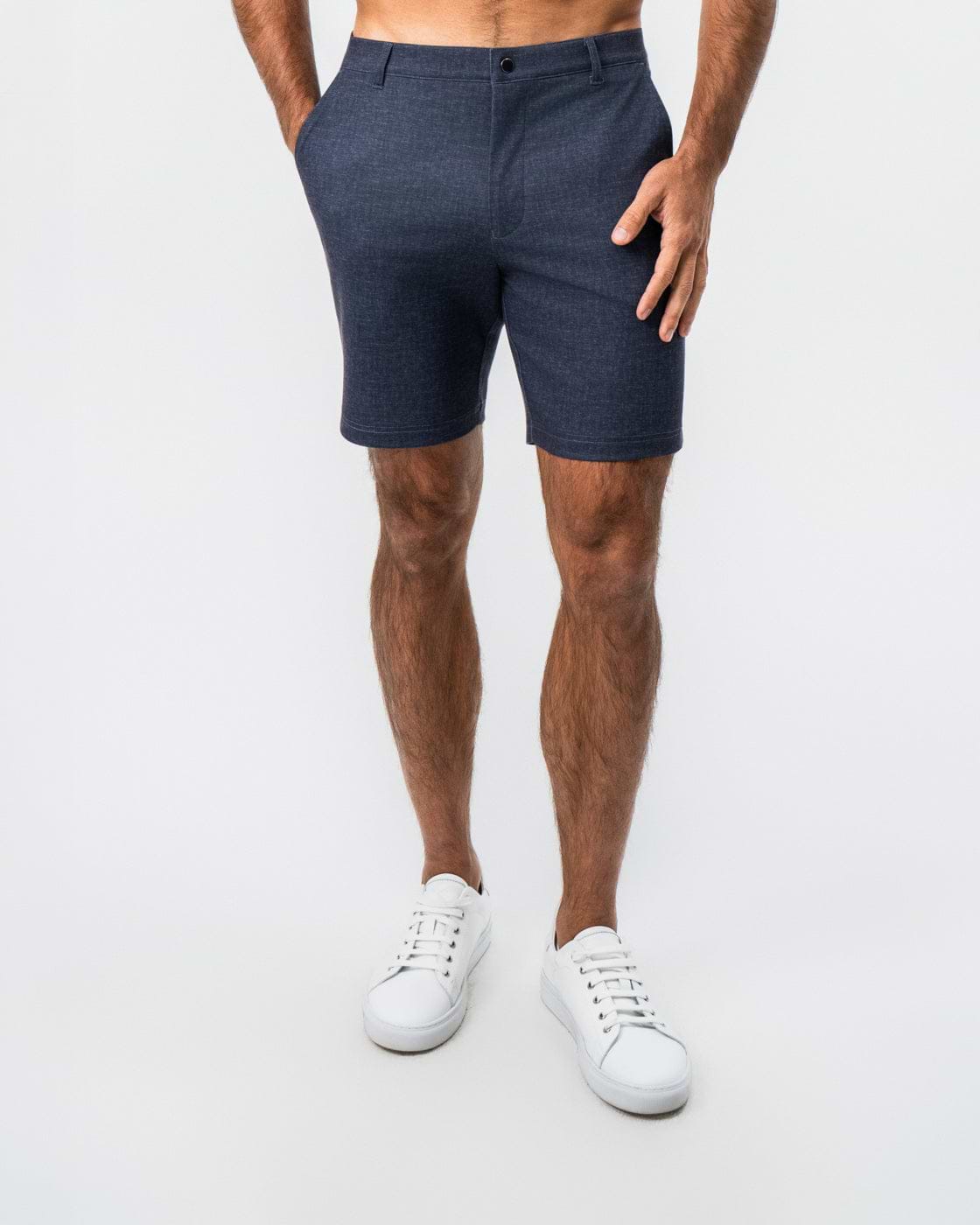 Brushed Athletic Fit Short - Textured Navy