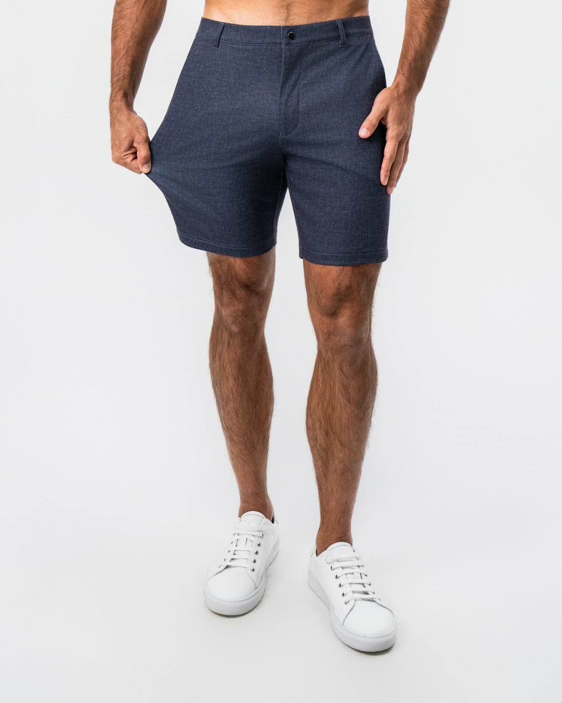 Brushed Athletic Fit Short - Textured Navy