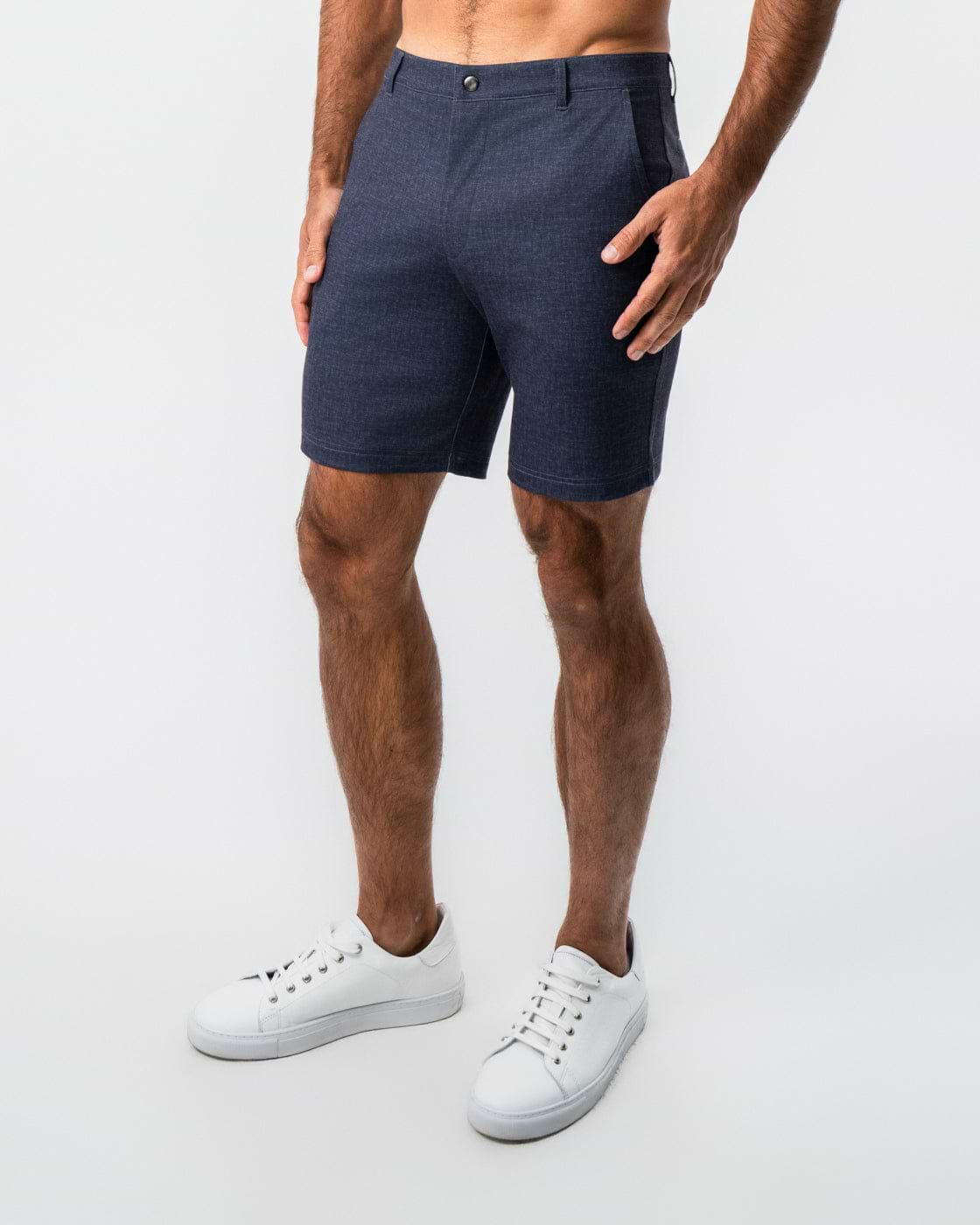 Brushed Athletic Fit Short - Textured Navy