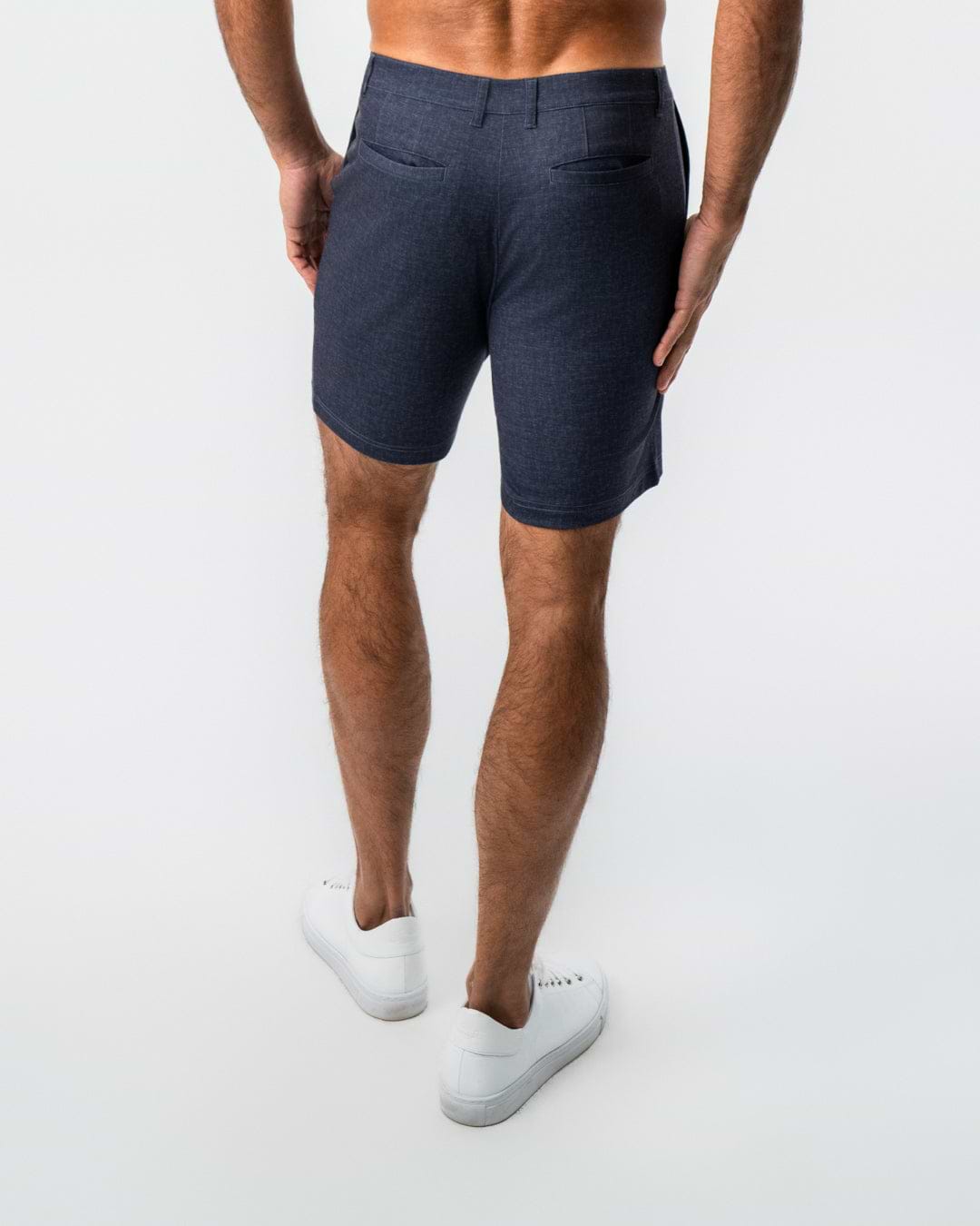 Brushed Athletic Fit Short - Textured Navy