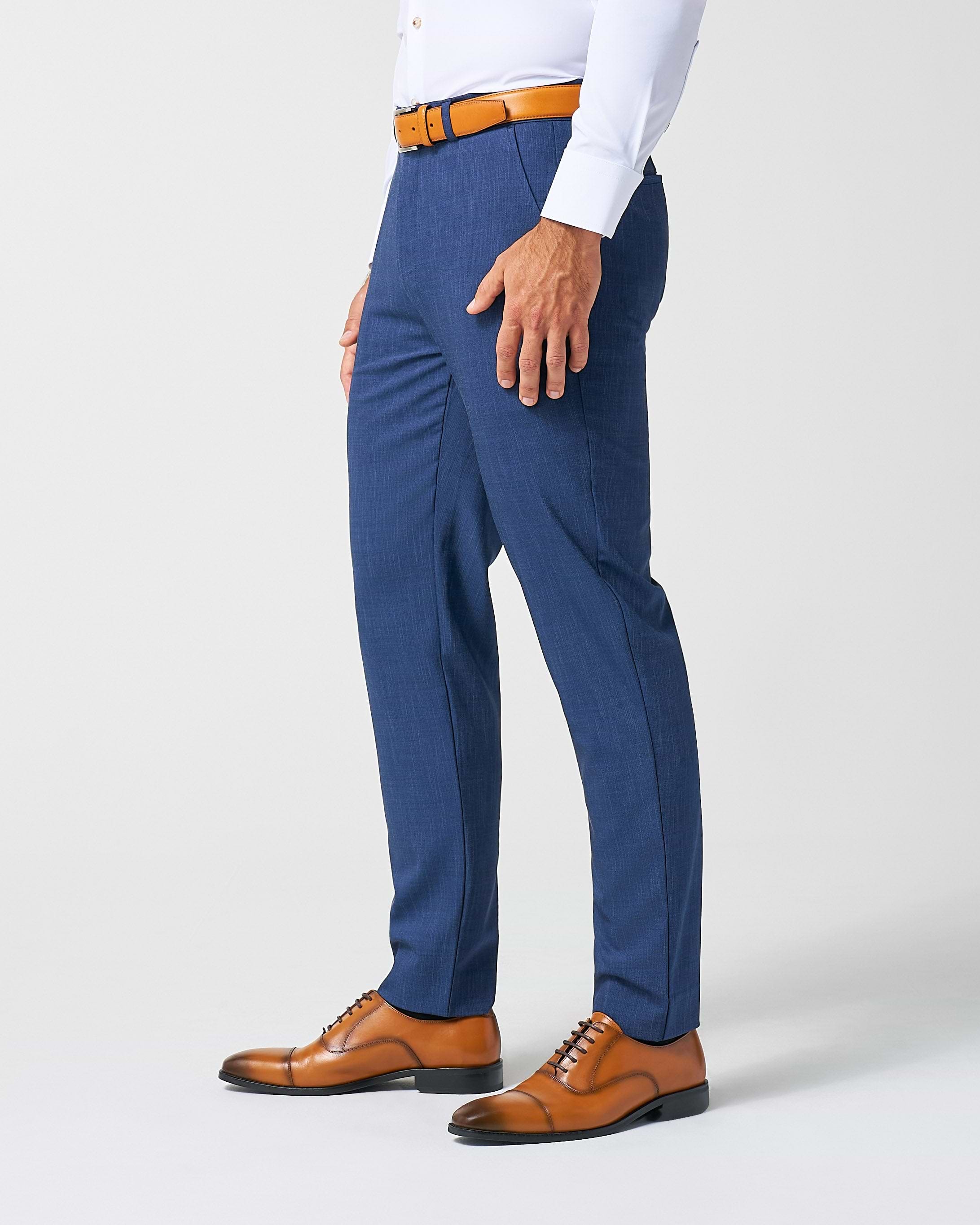 Athletic Fit Stretch Suit Pants - Heathered Navy