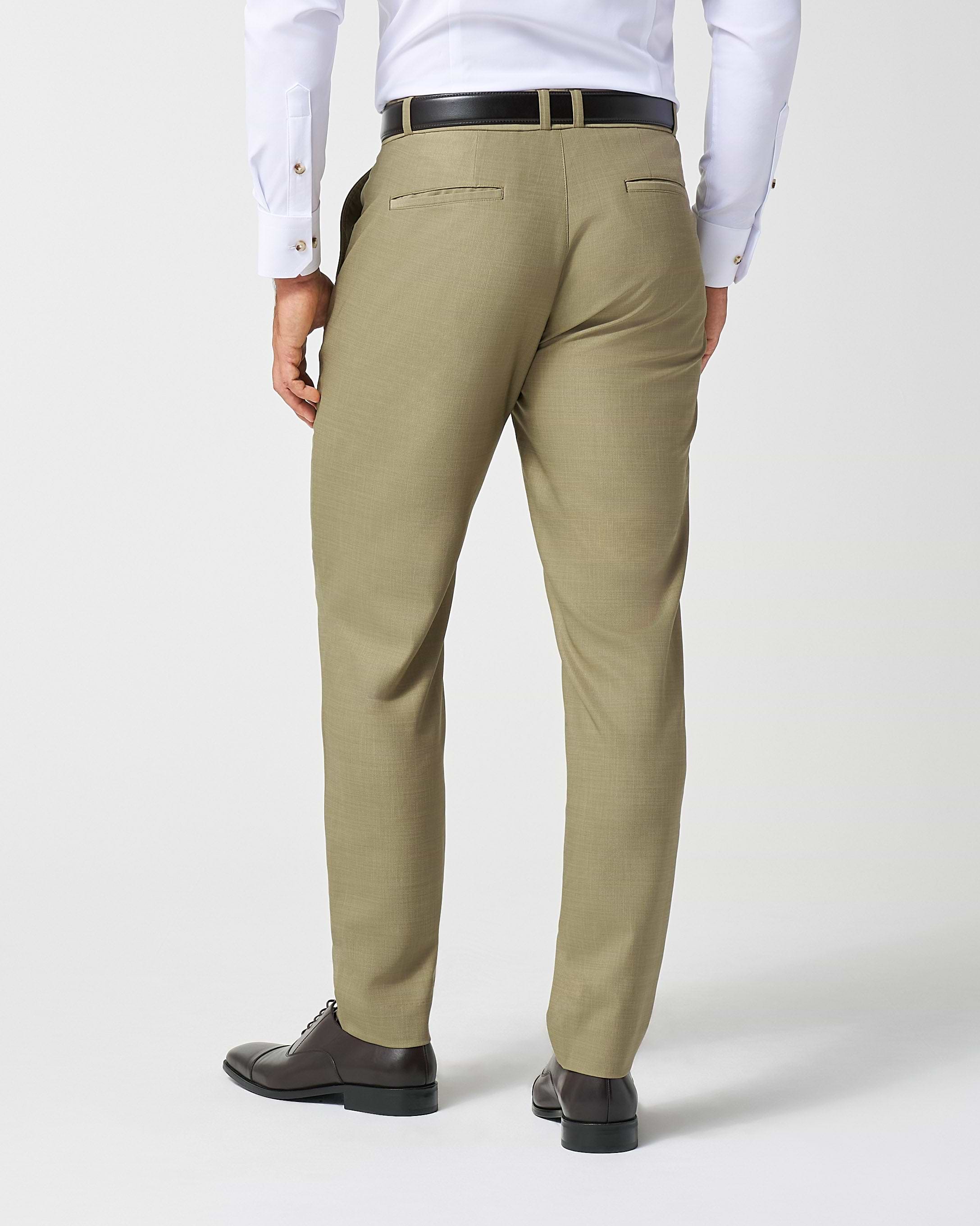 Athletic Fit Stretch Suit Pants - Heathered Olive