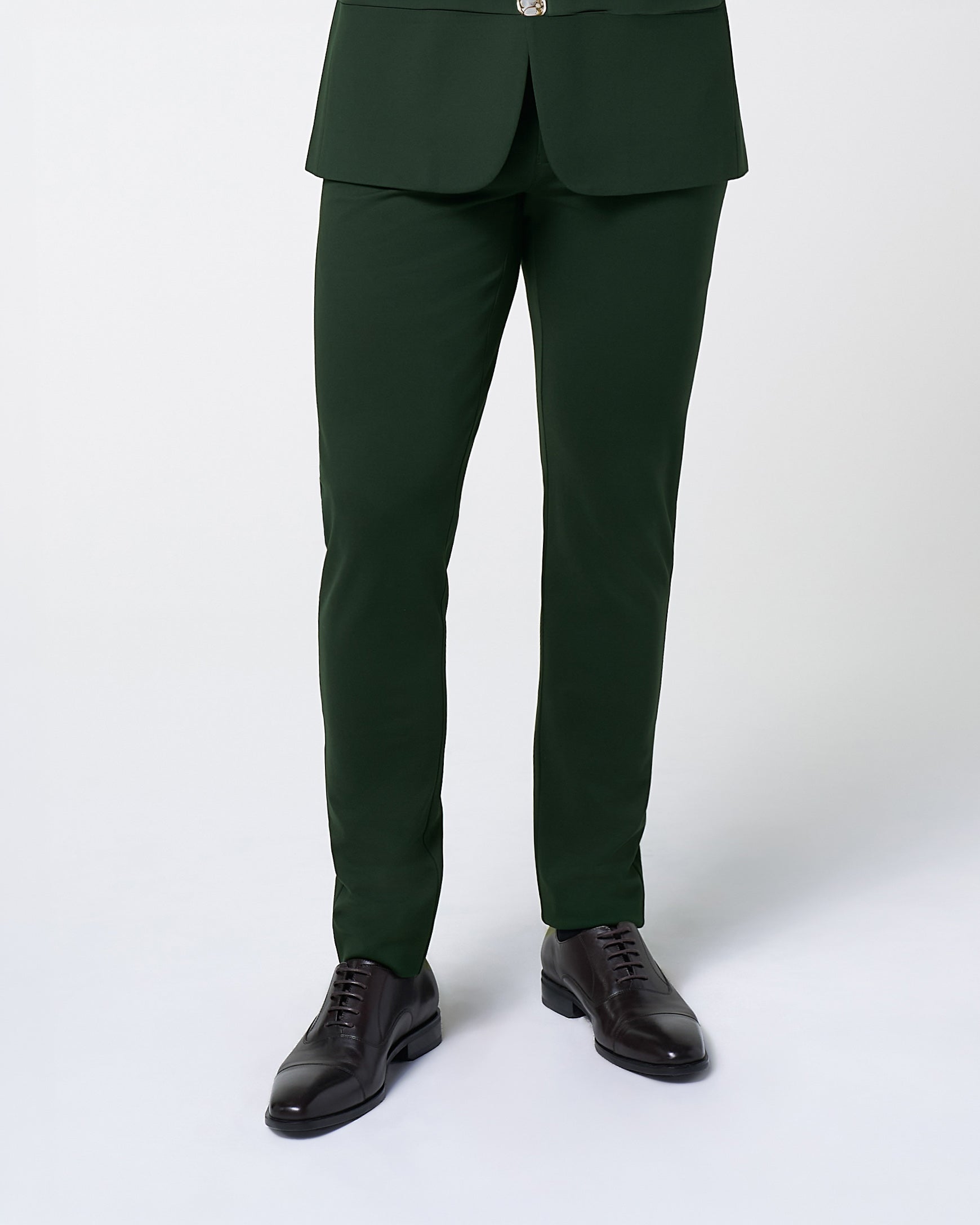 Athletic Fit Stretch Suit Pants - Solid Hunter Green