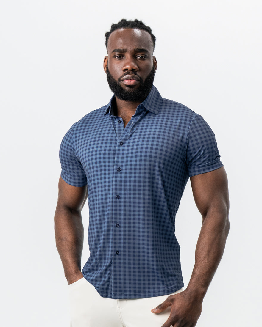 "The Petoskey" Navy & Blue Big Gingham