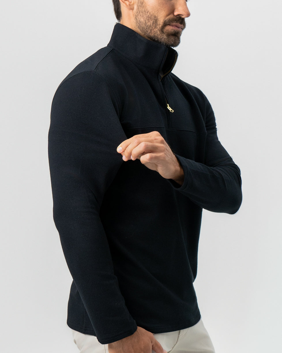Quarter Zip - Solid Black