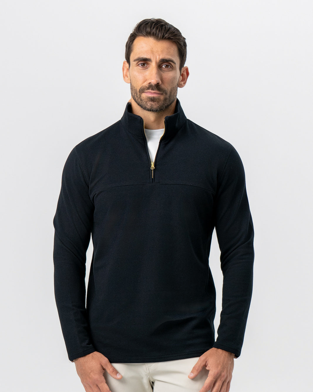 Quarter Zip - Solid Black