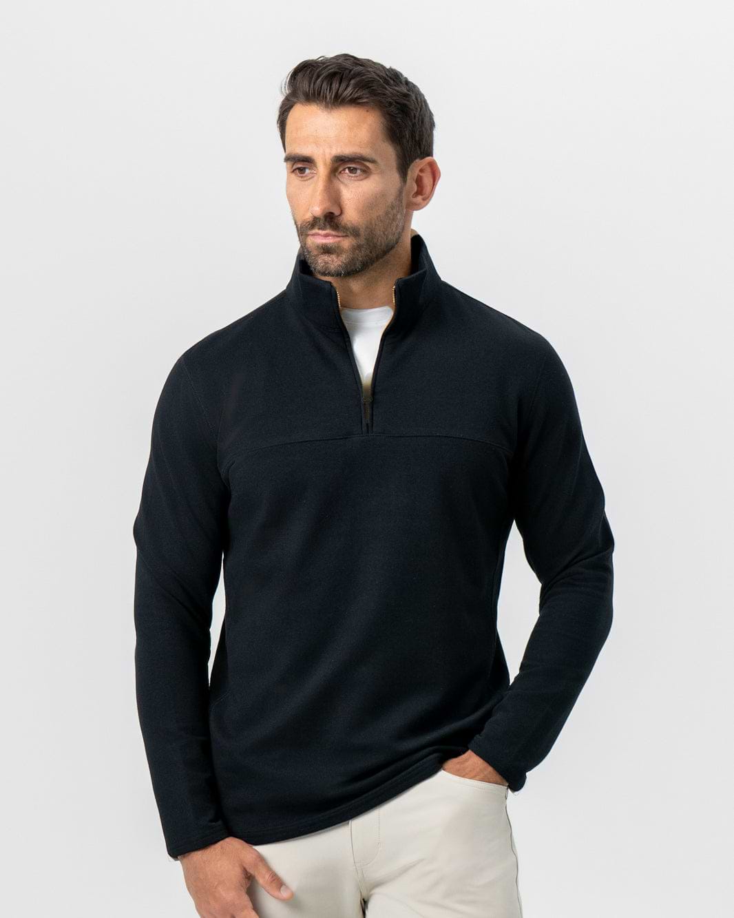 Quarter Zip - Solid Black