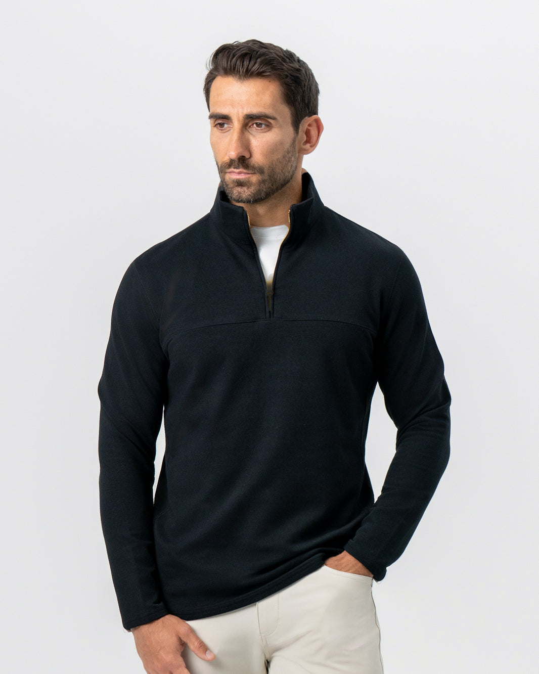 Quarter Zip - Solid Black