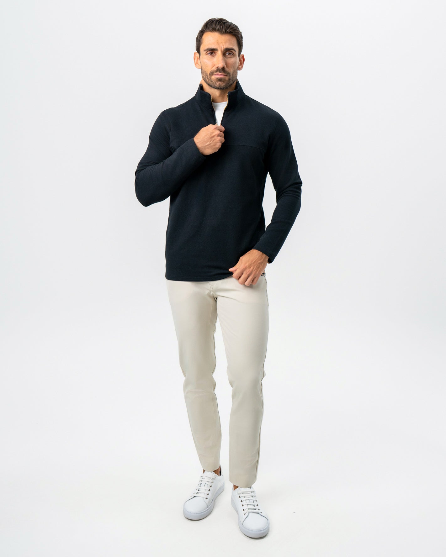 Quarter Zip - Solid Black