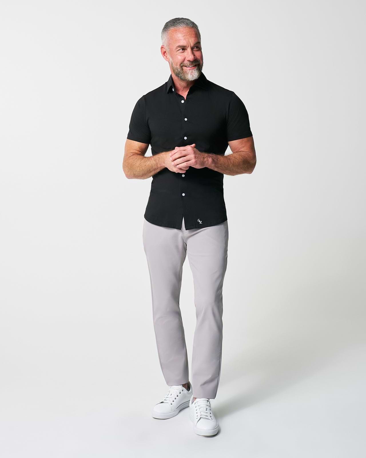 "The Roth" Black Short Sleeve Button Down
