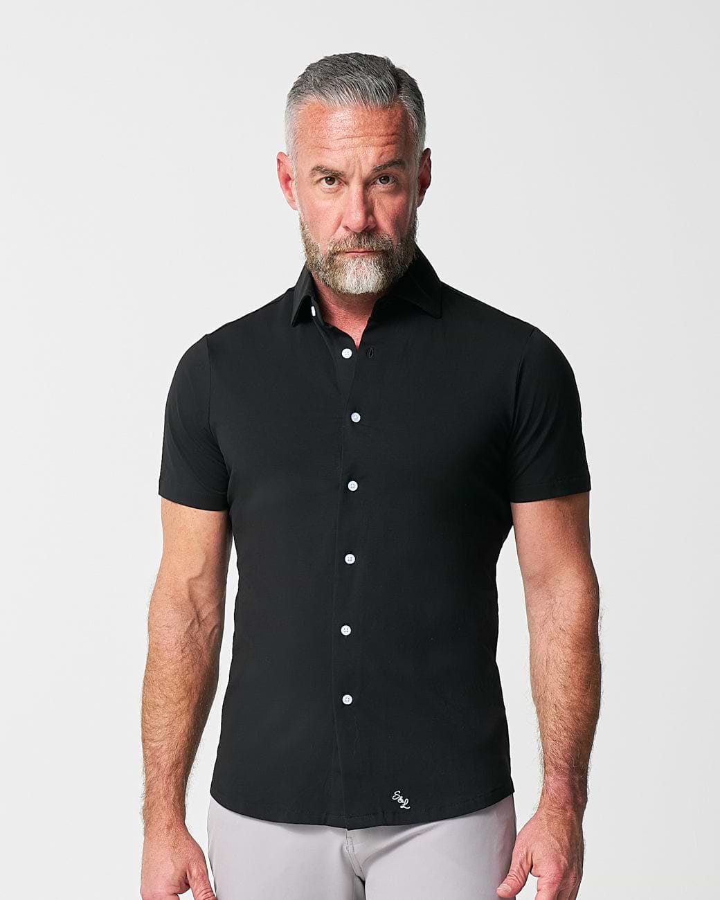 "The Roth" Black Short Sleeve Button Down