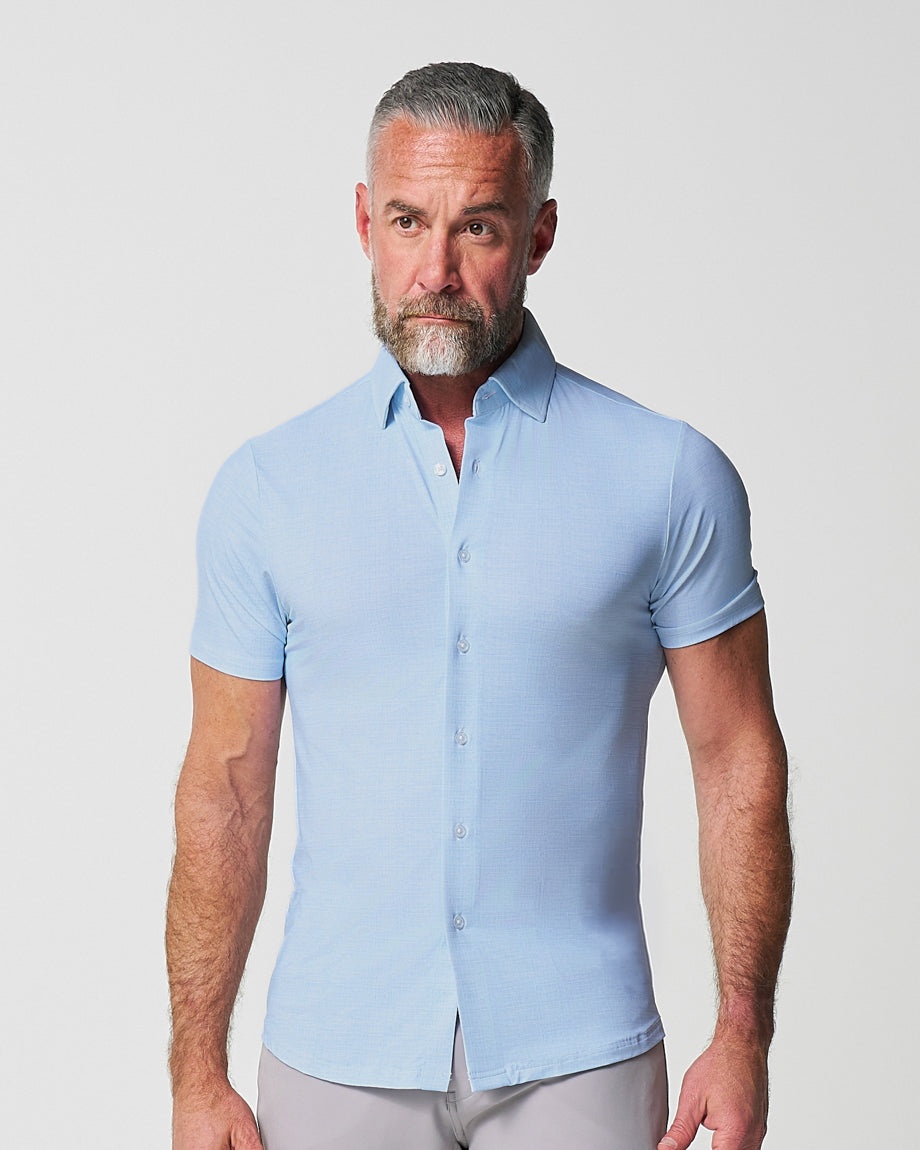 "The Rowan" Light Blue Printed Linen