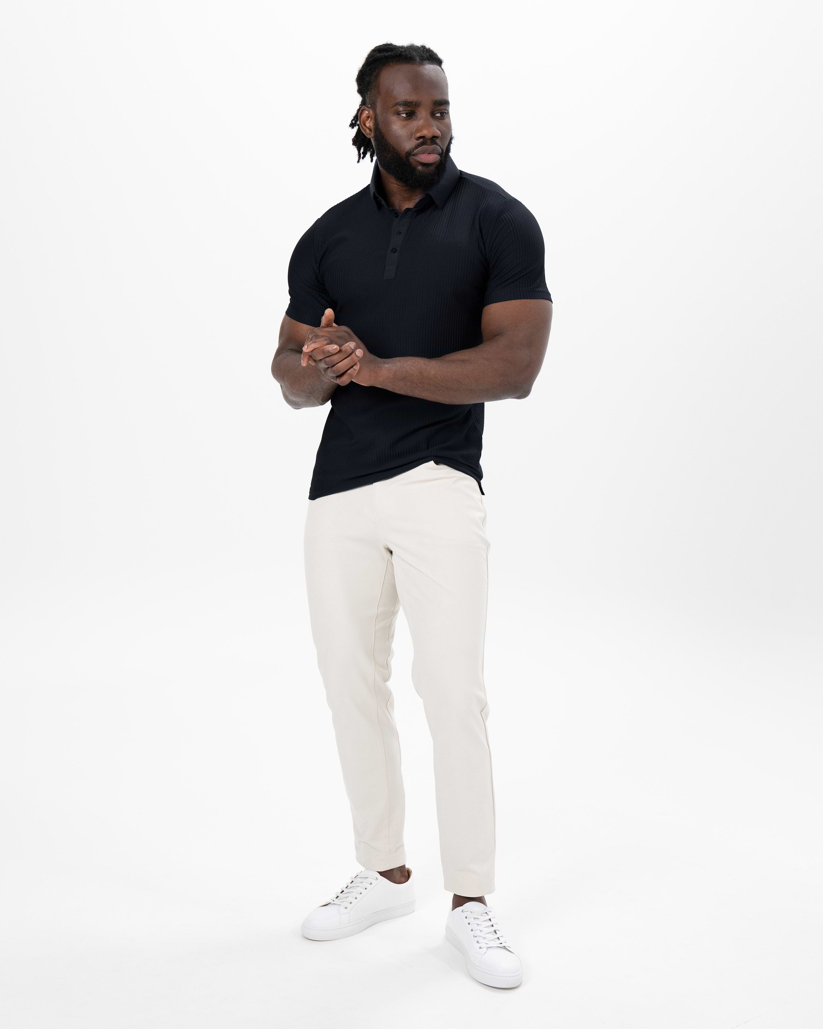 Seersucker Polo - Black