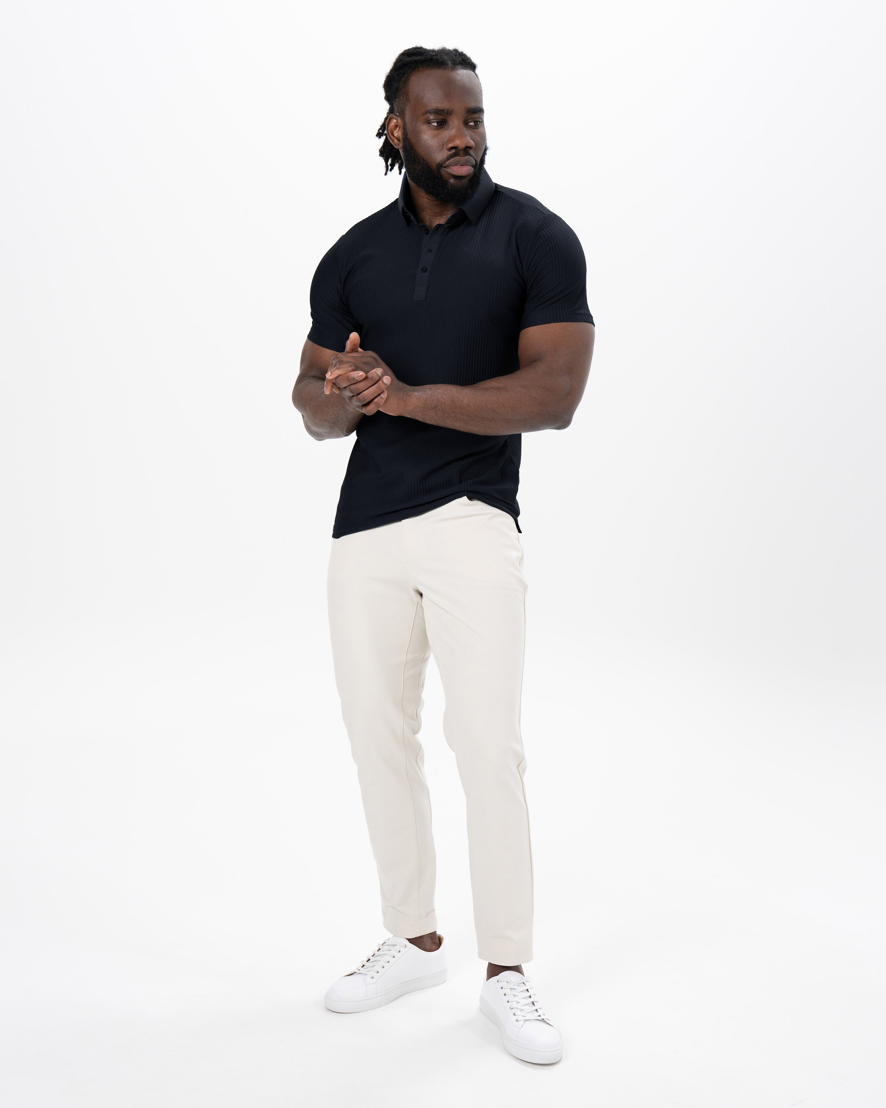 Seersucker Polo - Black