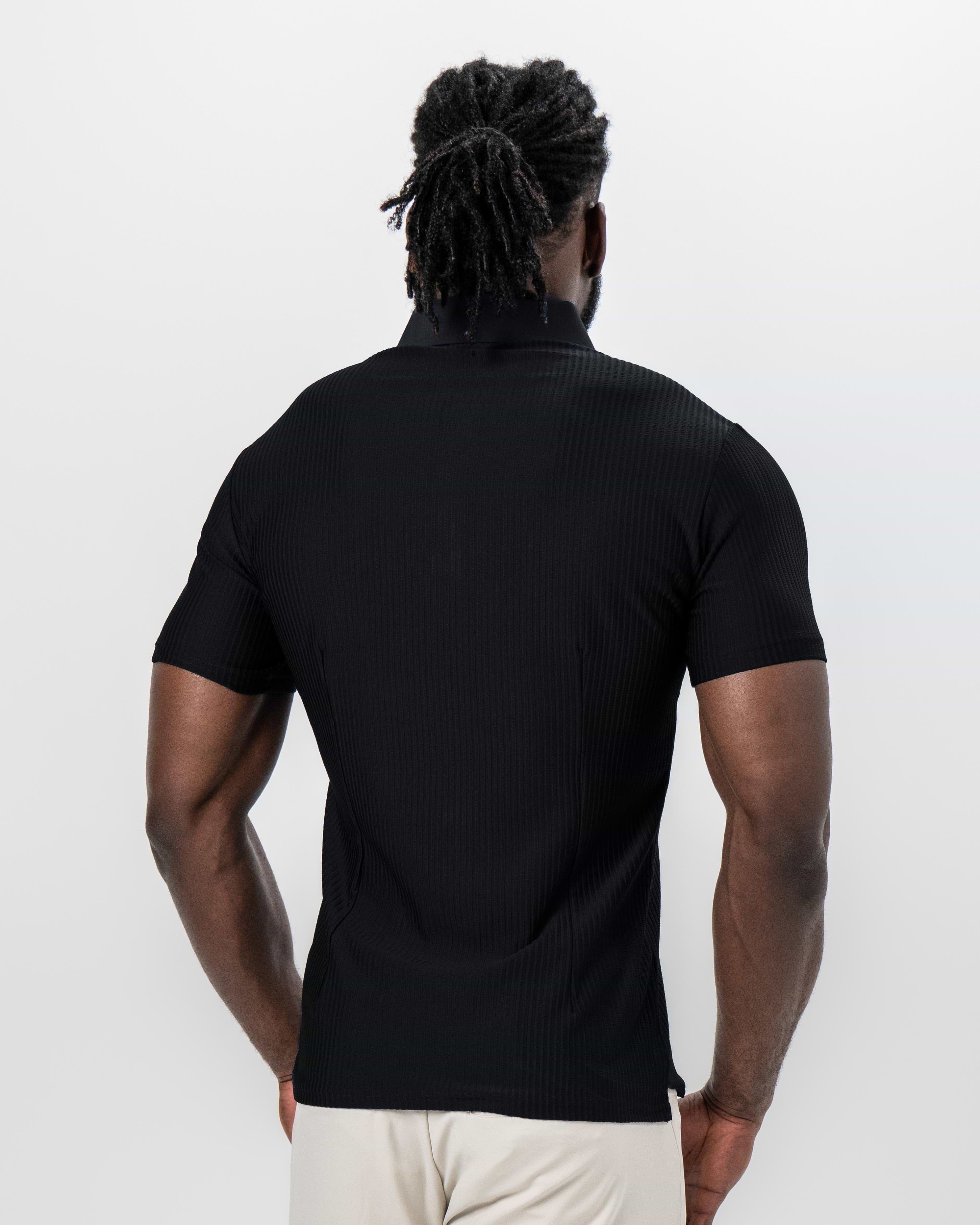 Seersucker Polo - Black