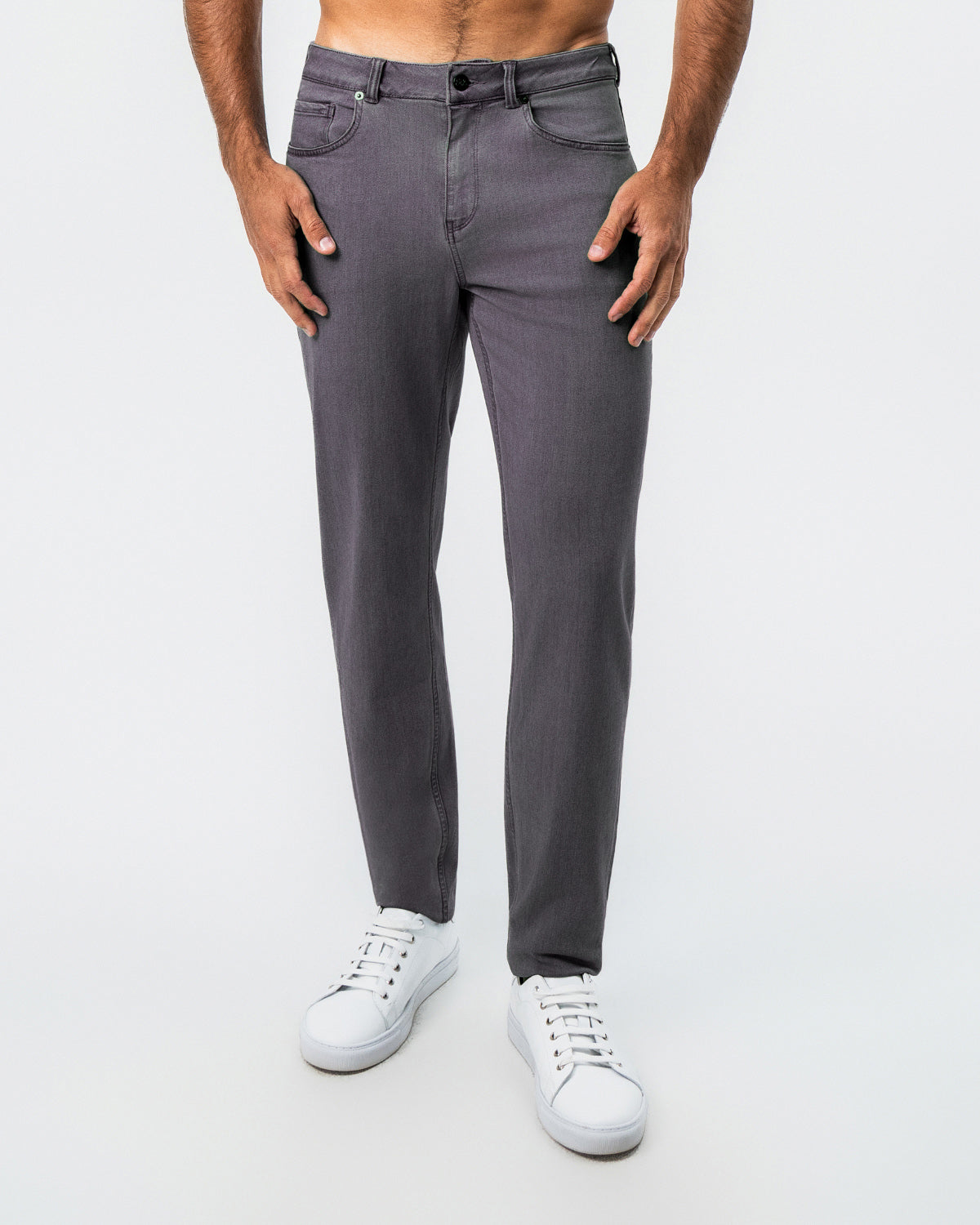 Athletic Fit Stretch Jeans - Slate Grey