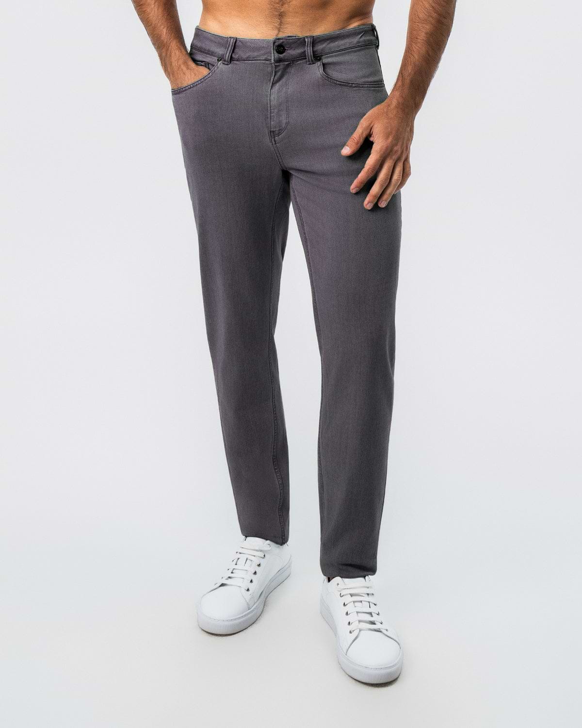 Athletic Fit Stretch Jeans - Slate Grey