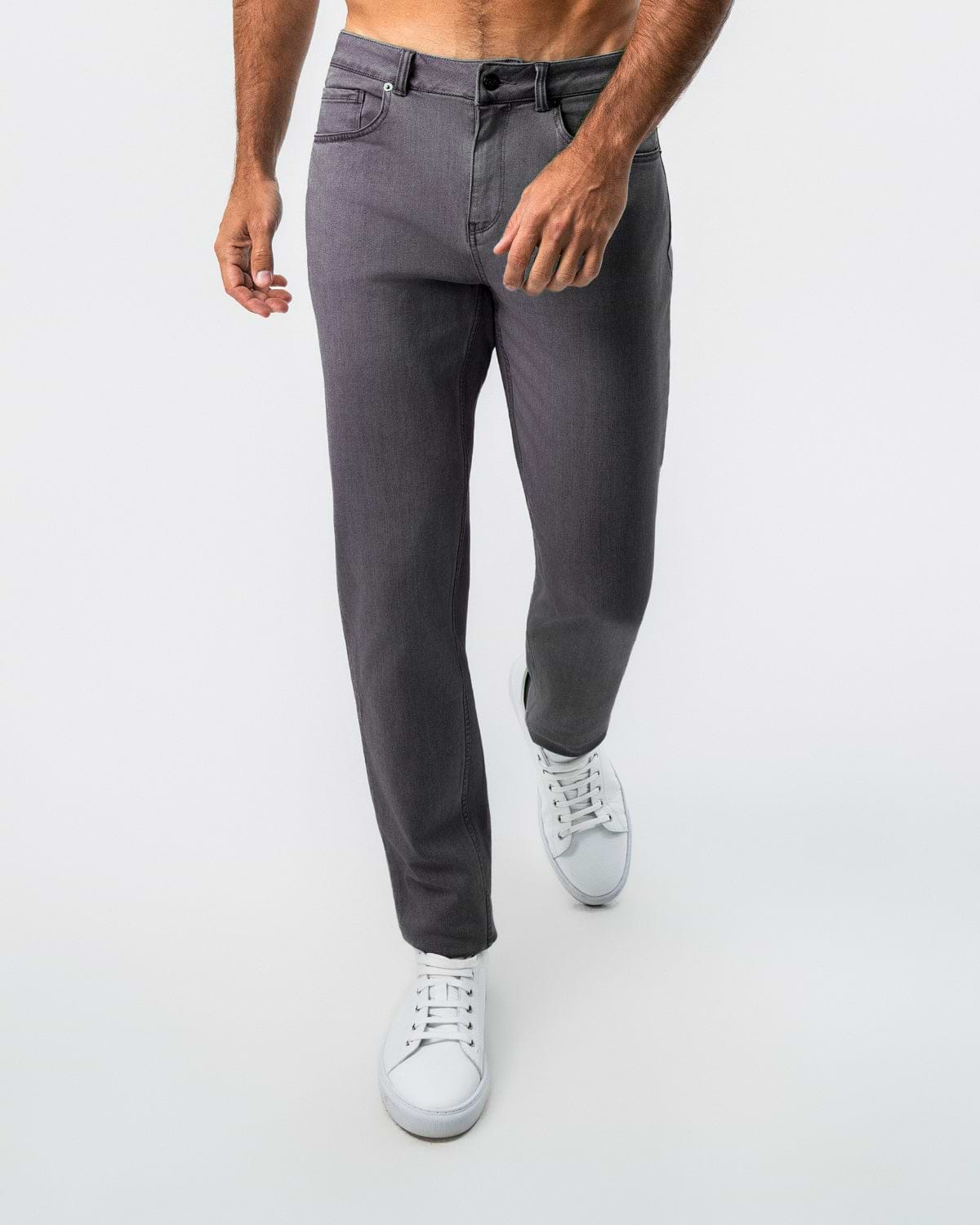 Athletic Fit Stretch Jeans - Slate Grey
