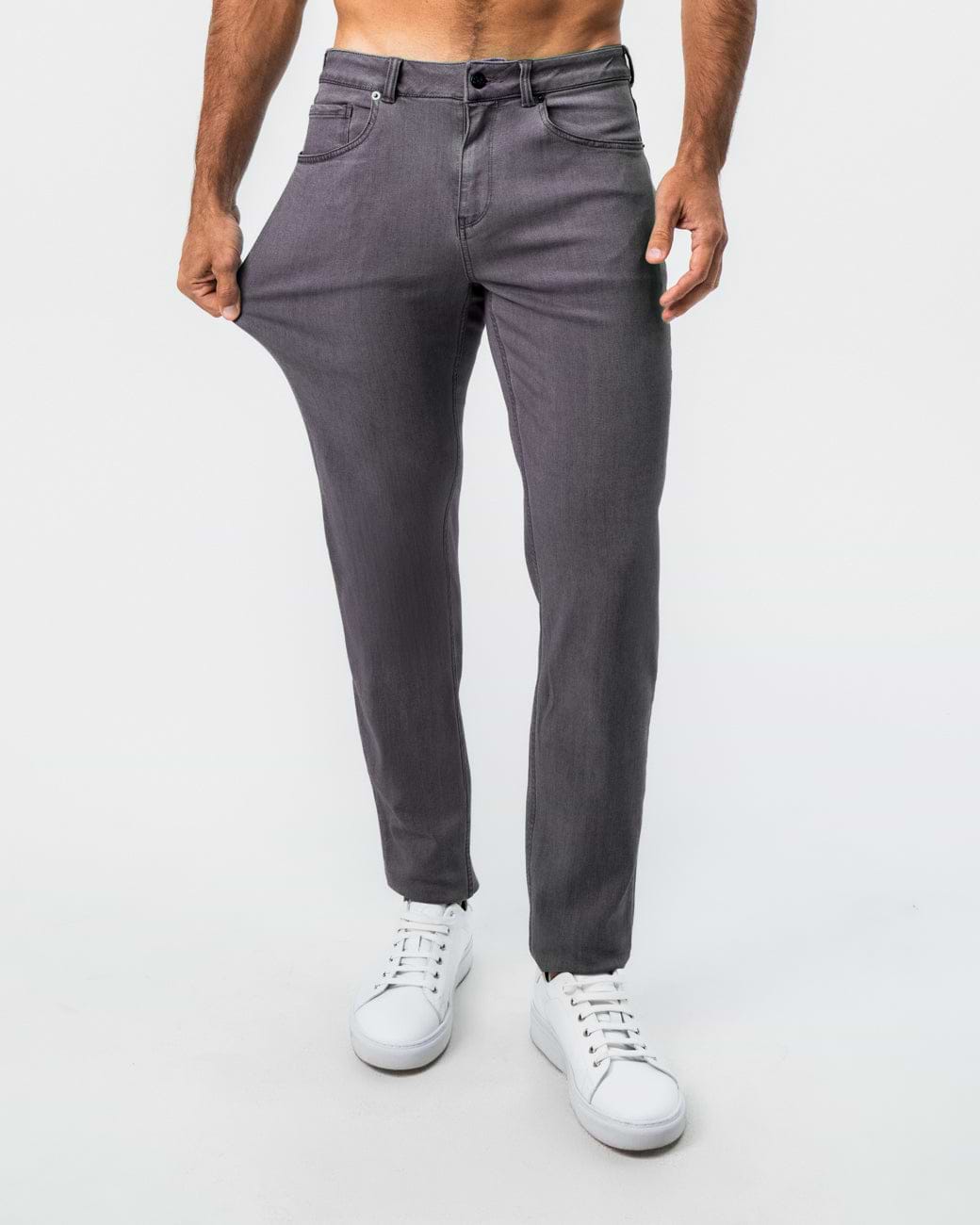 Athletic Fit Stretch Jeans - Slate Grey
