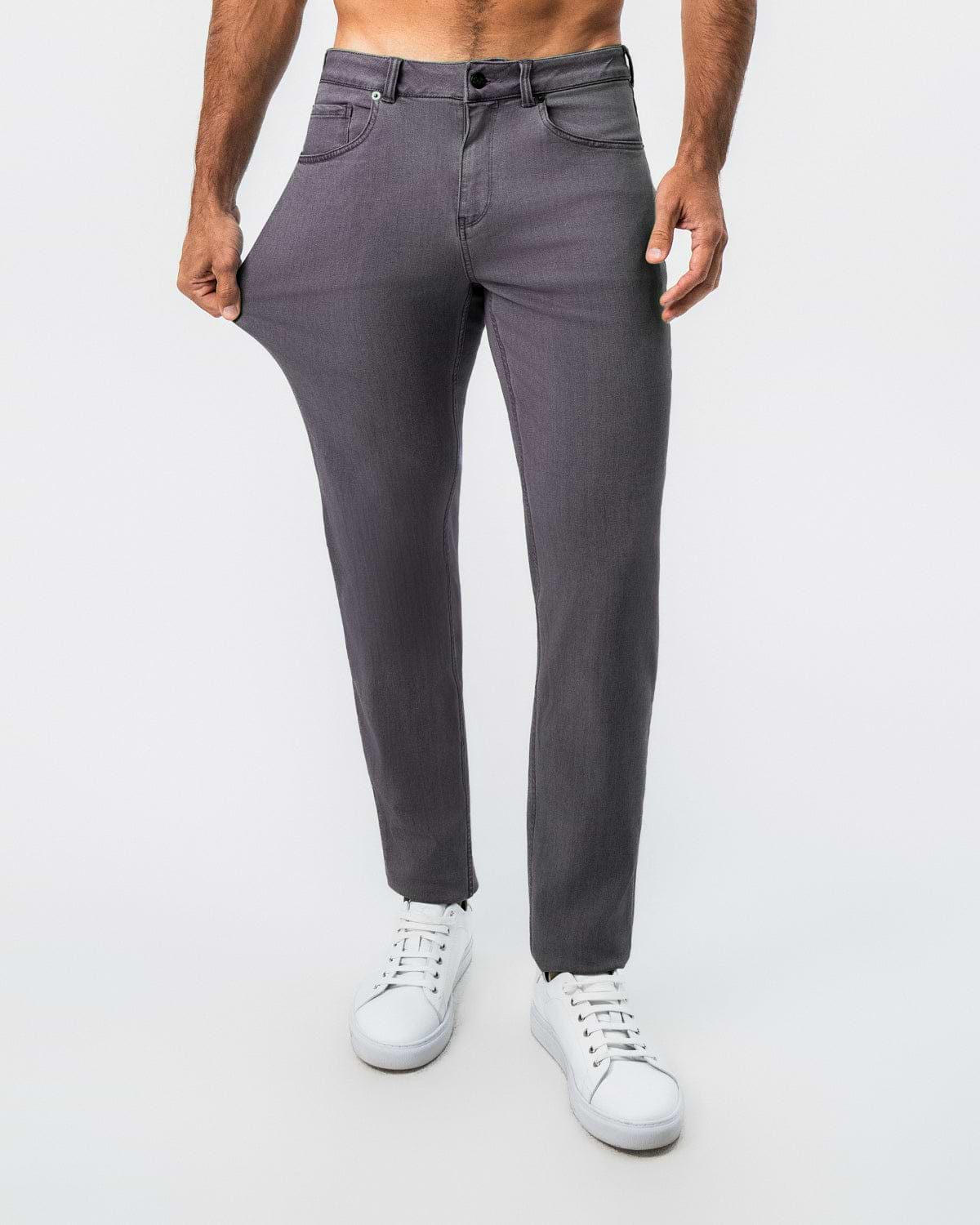 Athletic Fit Stretch Jeans - Slate Grey