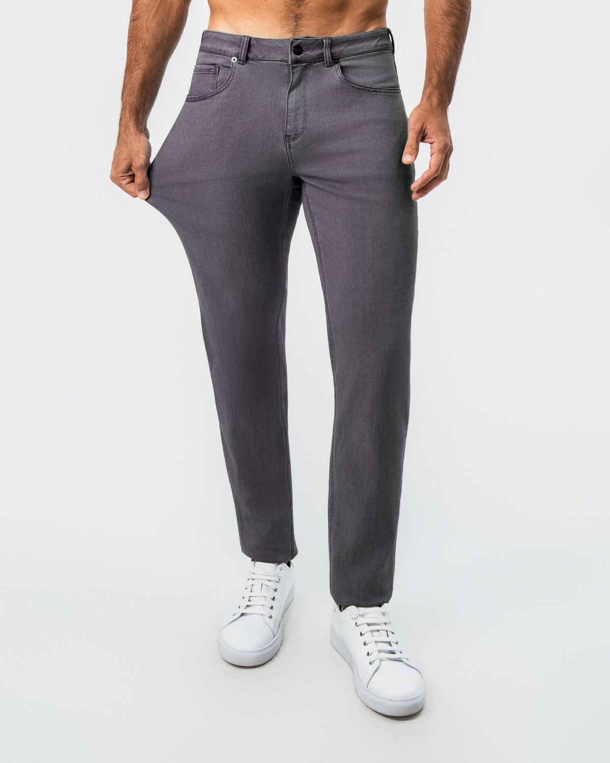 Athletic Fit Stretch Jeans - Slate Grey