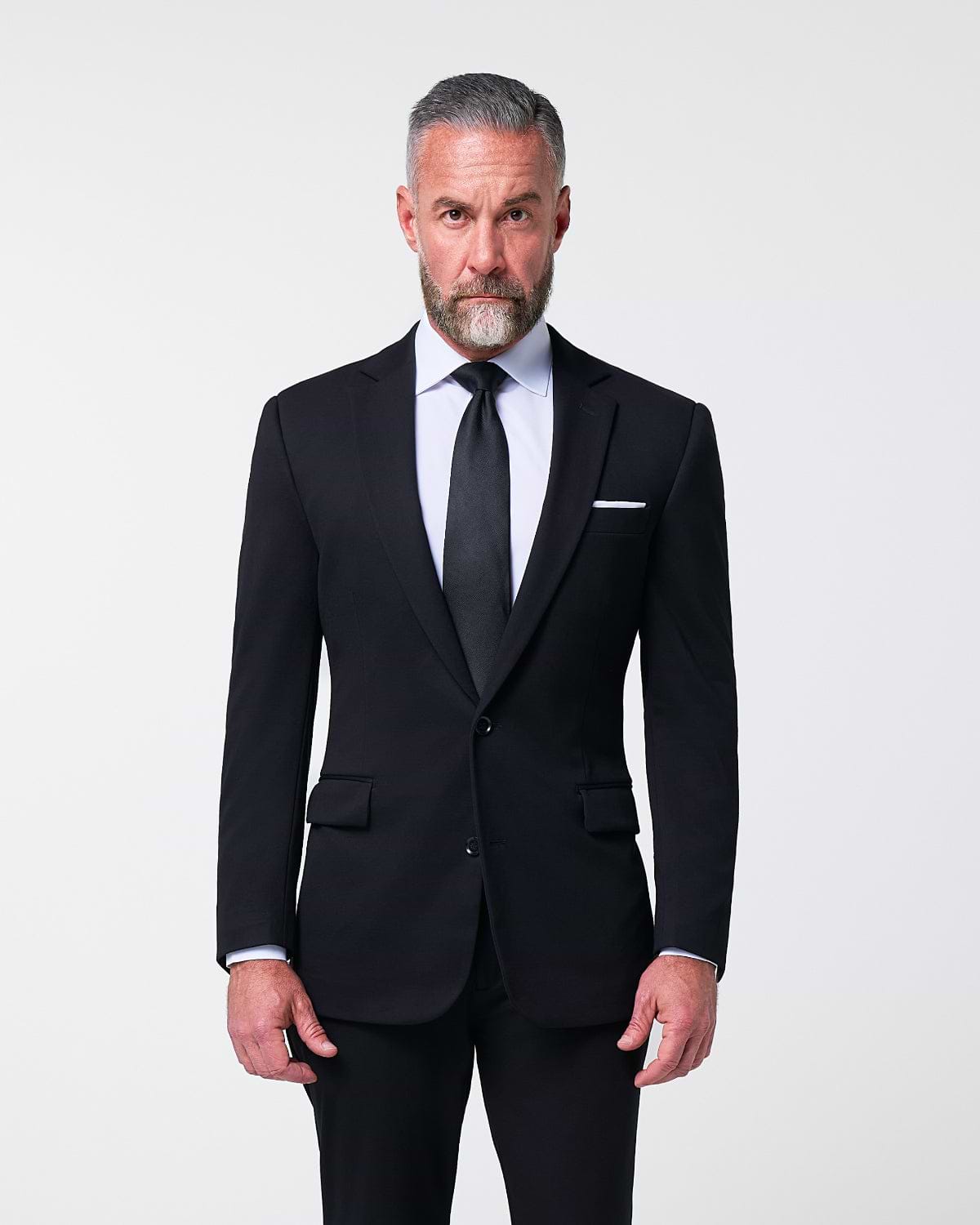 Athletic Fit Stretch Suit - Black