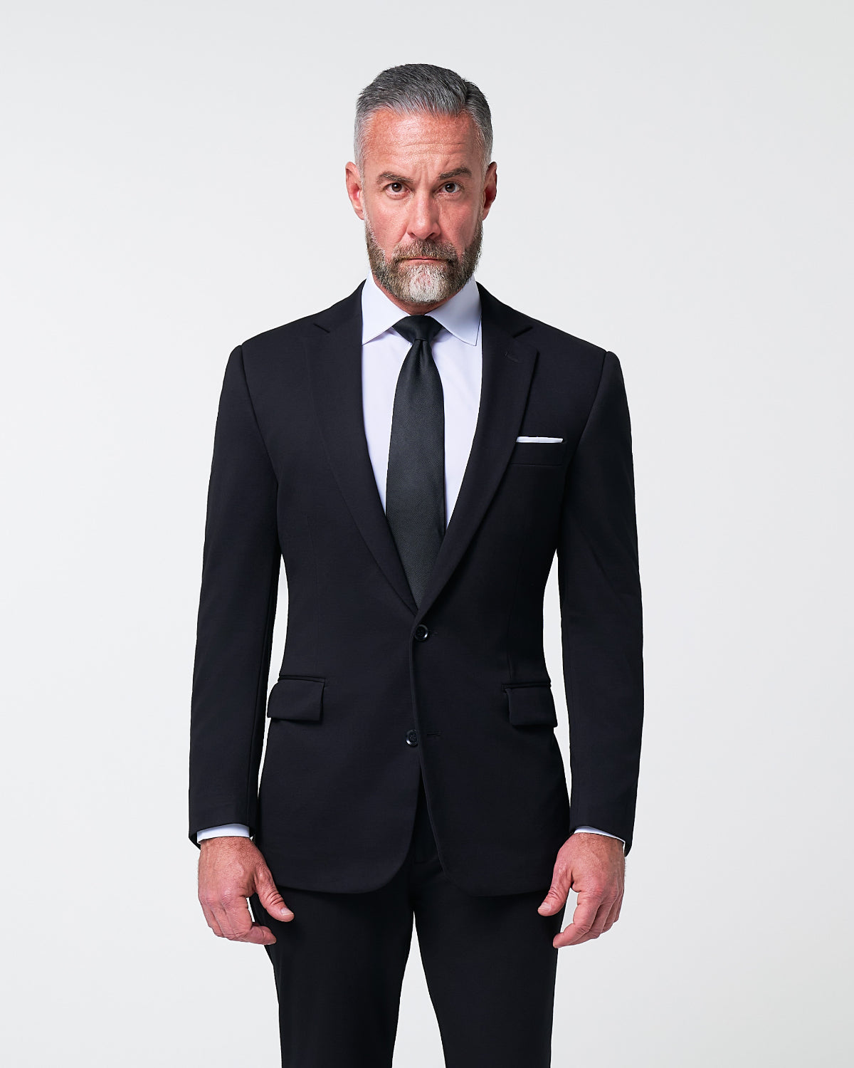 Athletic Fit Stretch Suit - Black