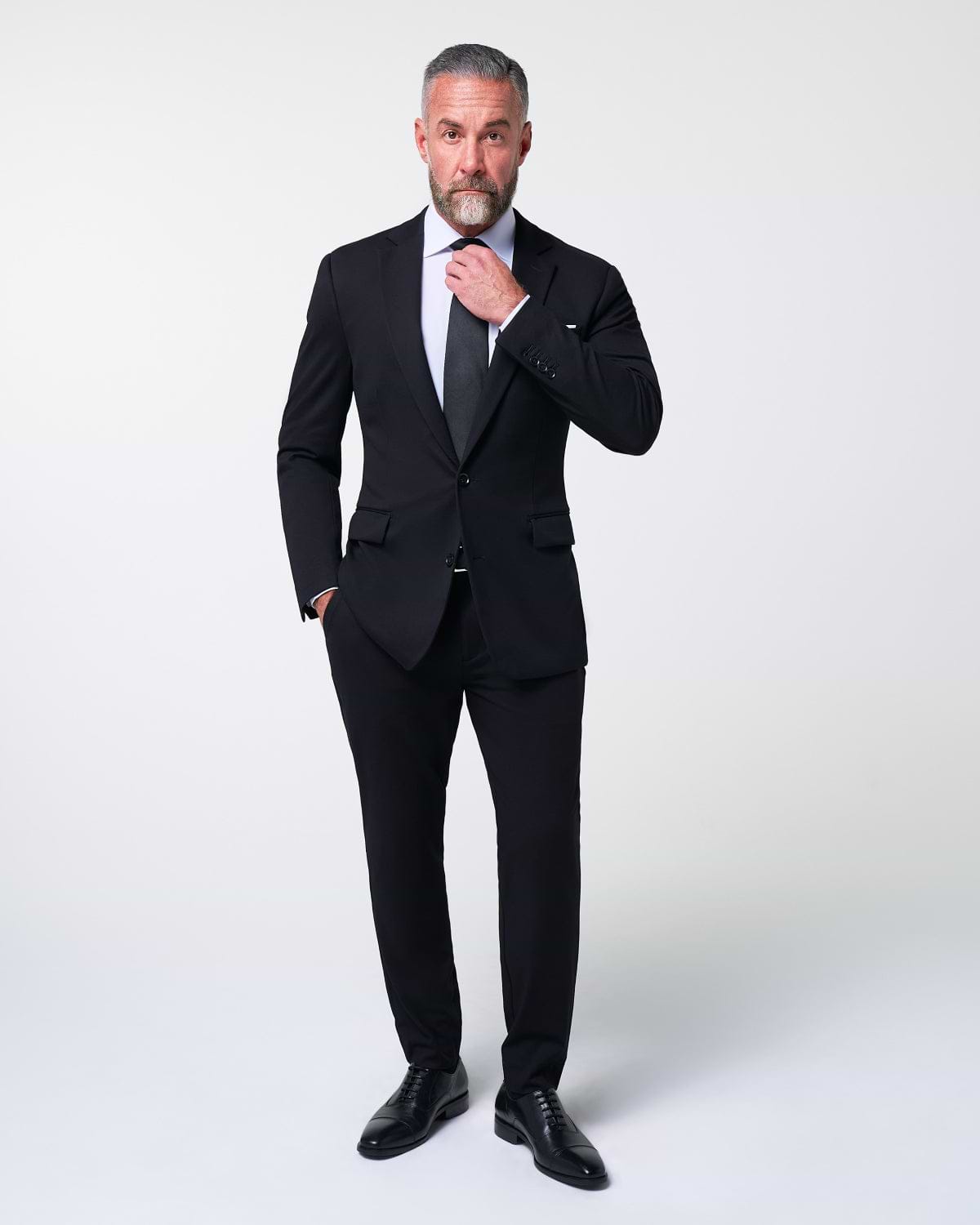 Athletic Fit Stretch Suit - Black