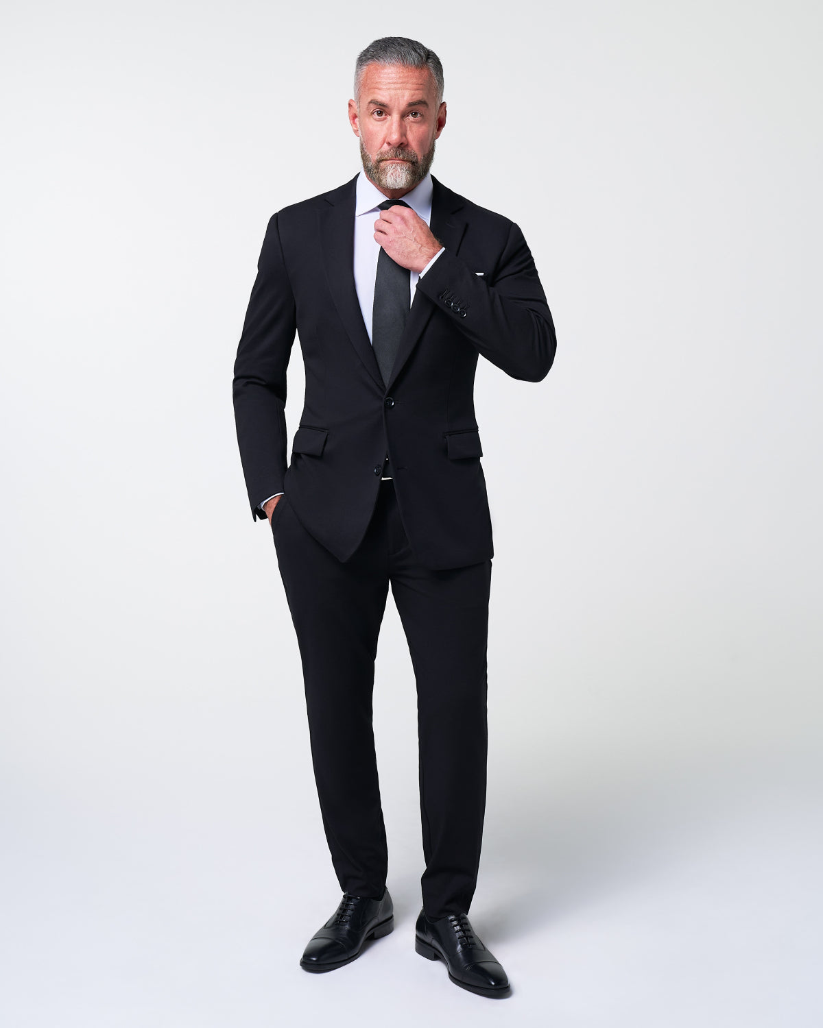 Athletic Fit Stretch Suit - Black